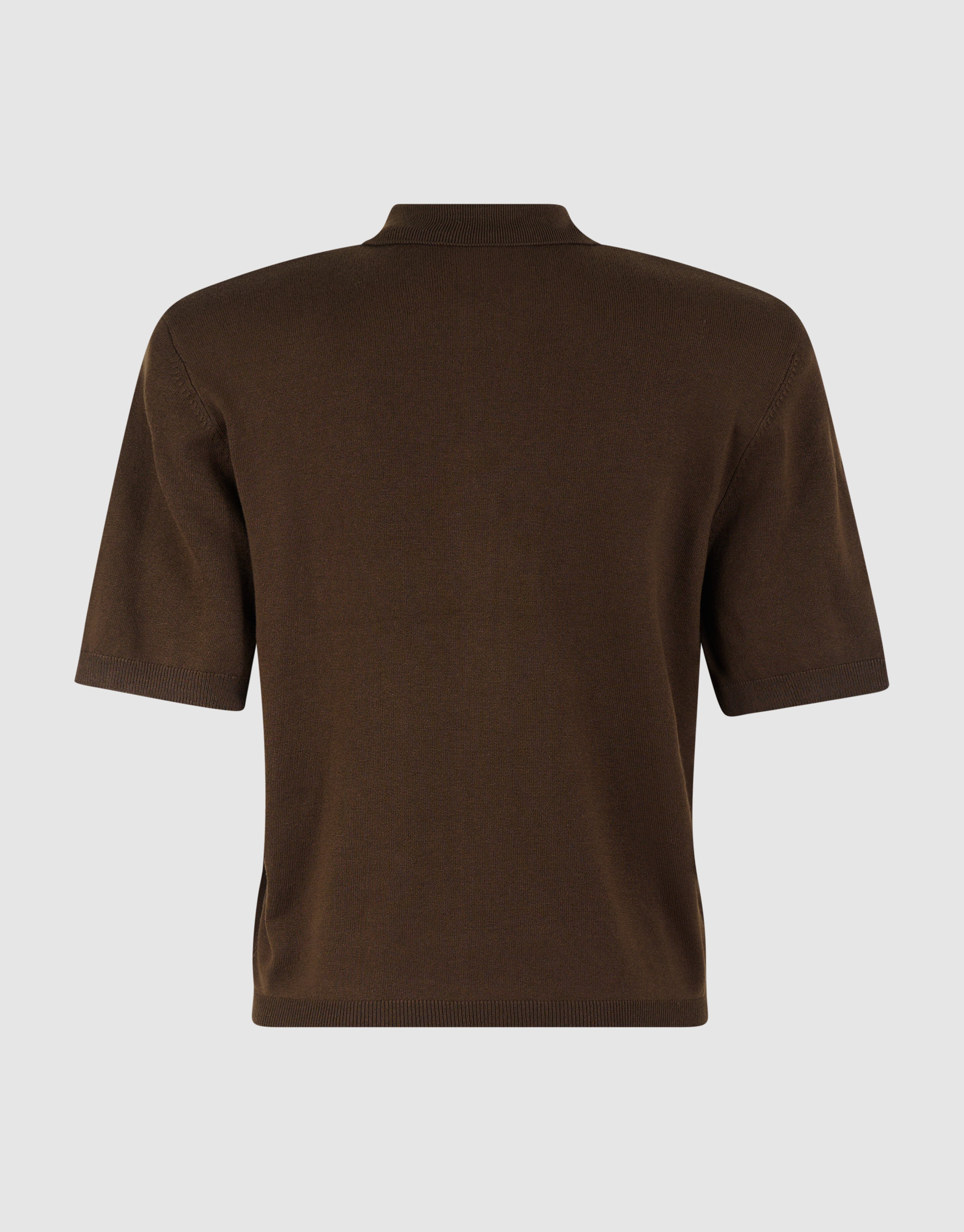 Shortsleeve Gebreide Polo Bruin SHOEBY WOMEN