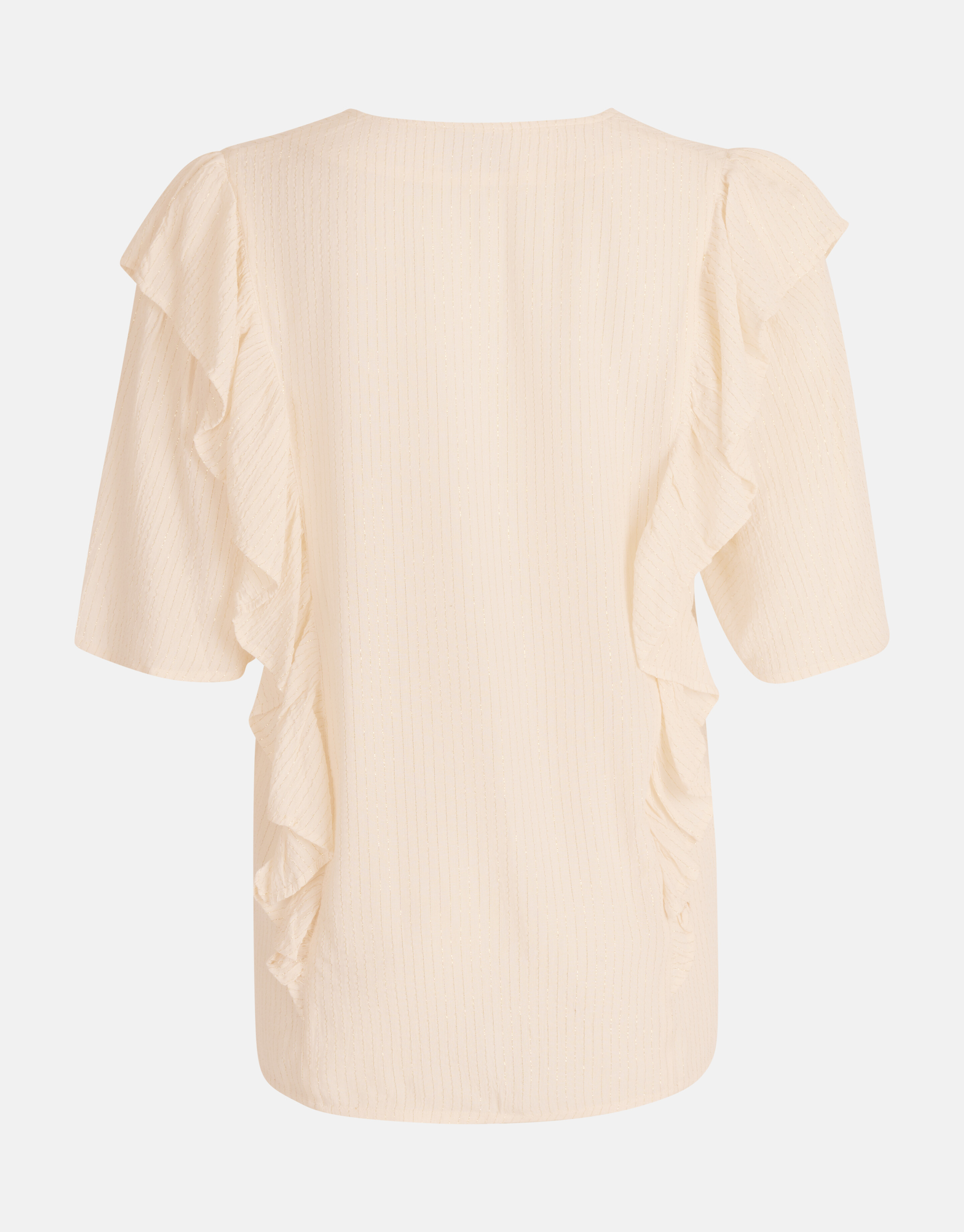 Ruffle Lurex Top Gebroken Wit SHOEBY WOMEN