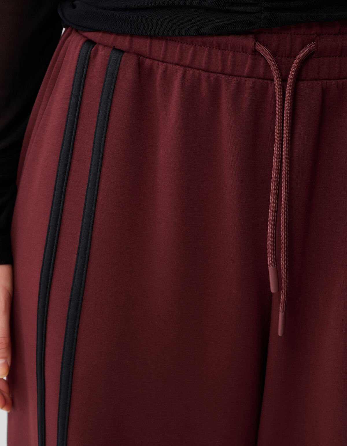 Stripe Jogger Wide leg Broek Donkerrood SHOEBY WOMEN