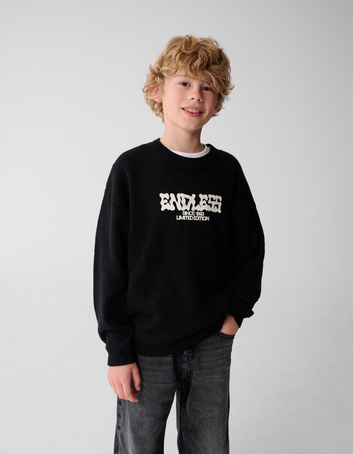 Endless Gebreide Trui Zwart SHOEBY BOYS