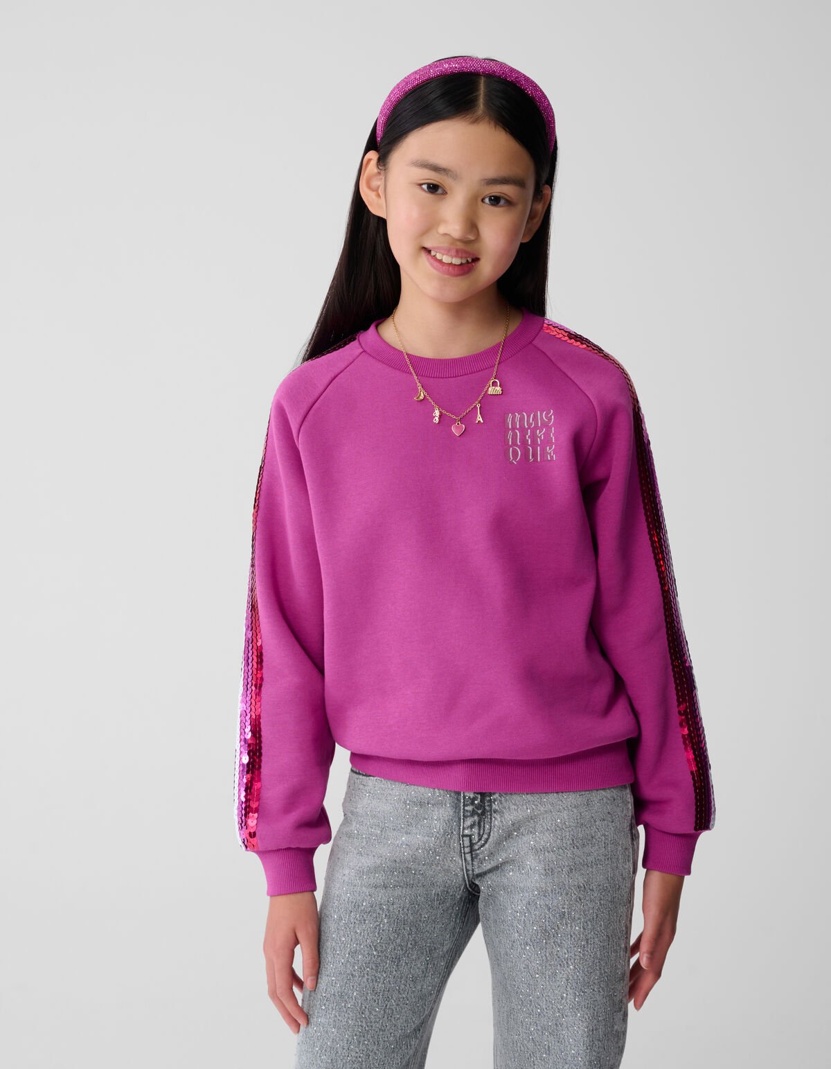 Sporty Sequin Sweater Roze SHOEBY GIRLS