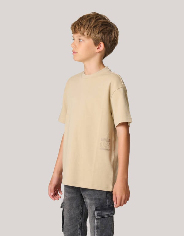 Heavy Basis T-shirt Beige SHOEBY BOYS