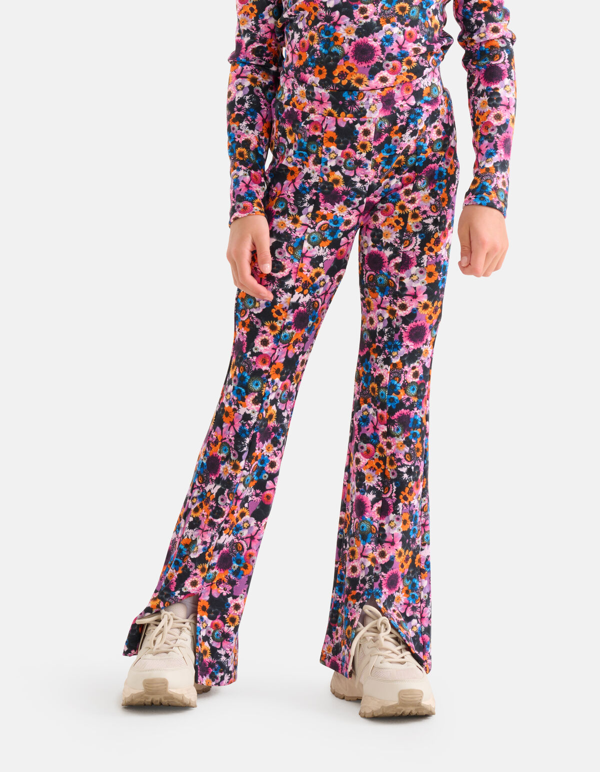 Bloemenprint Rib Flared Legging SHOEBY GIRLS