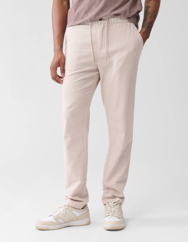 Linnen Broek Beige SHOEBY MEN