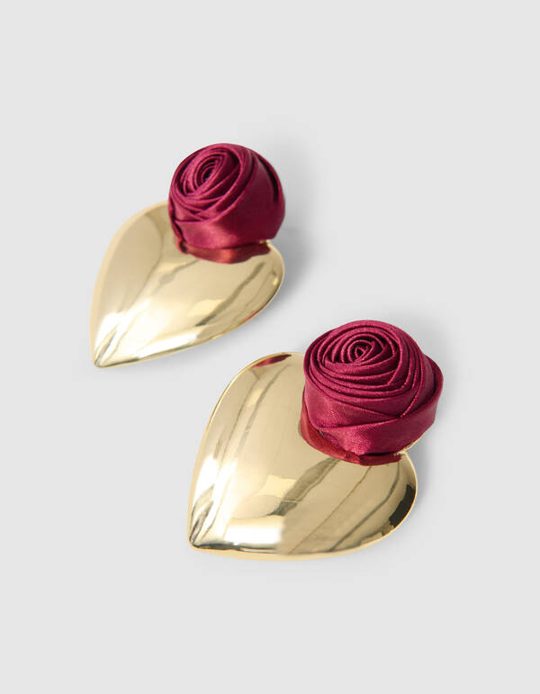 Roos Heart Oorbellen Goud SHOEBY ACCESSOIRES