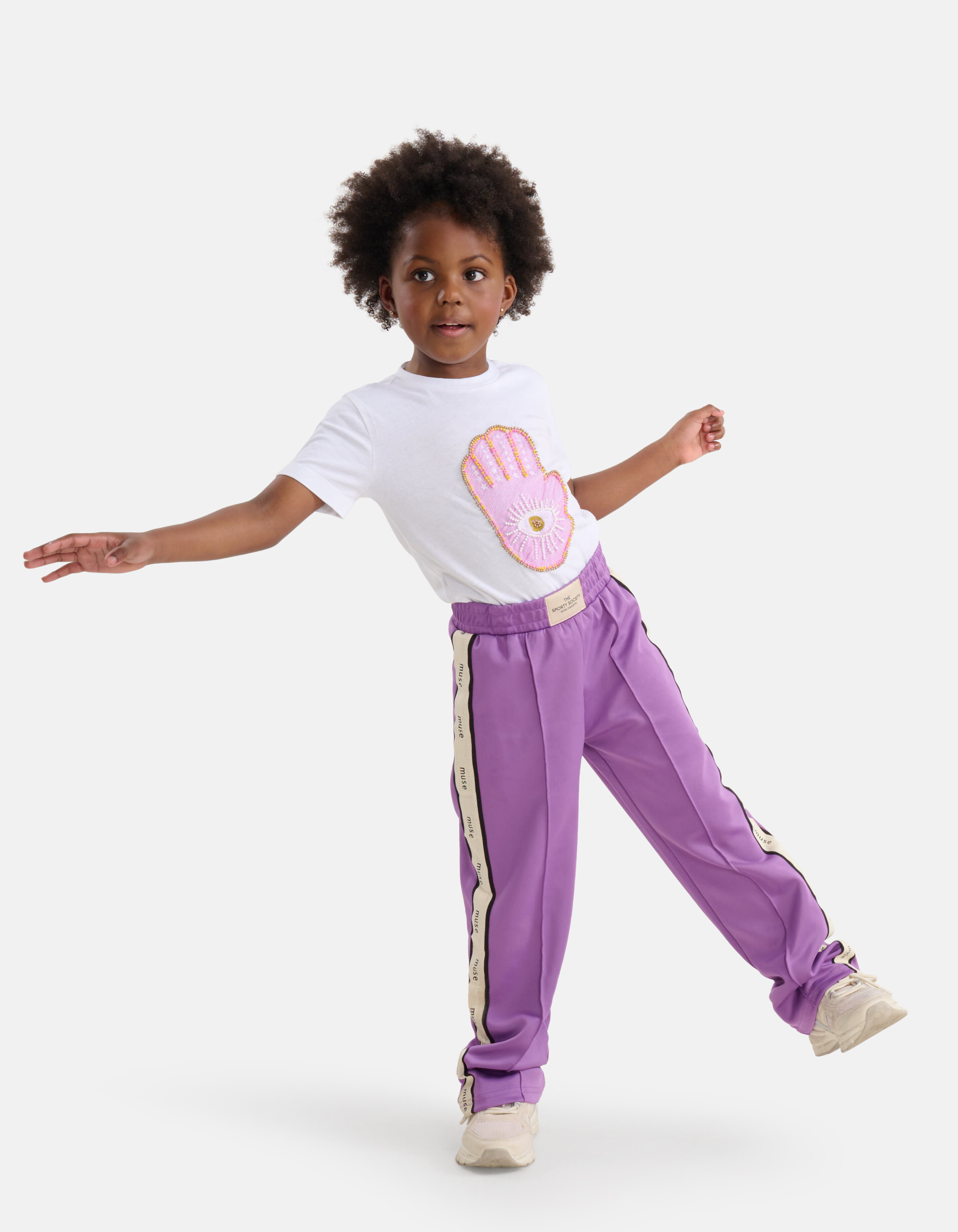 Embroidery T-shirt Wit SHOEBY GIRLS