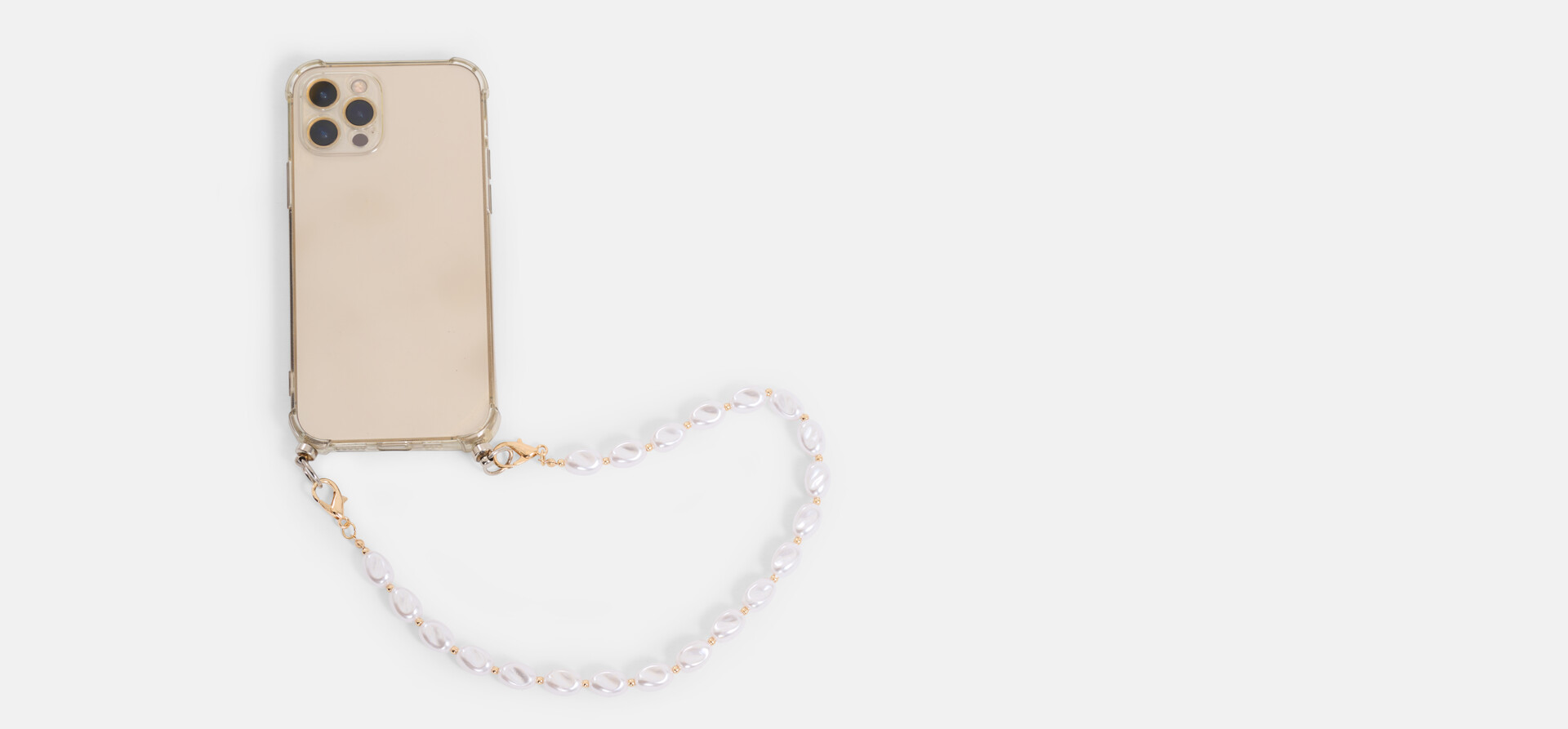 Korte Parel Telefoonkoord Wit SHOEBY ACCESSOIRES