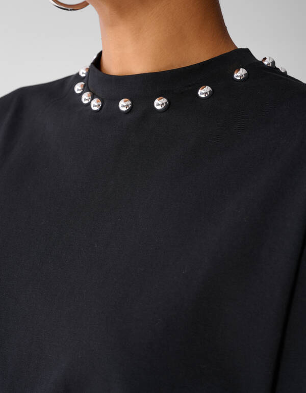 Studded T-shirt Zwart SHOEBY WOMEN