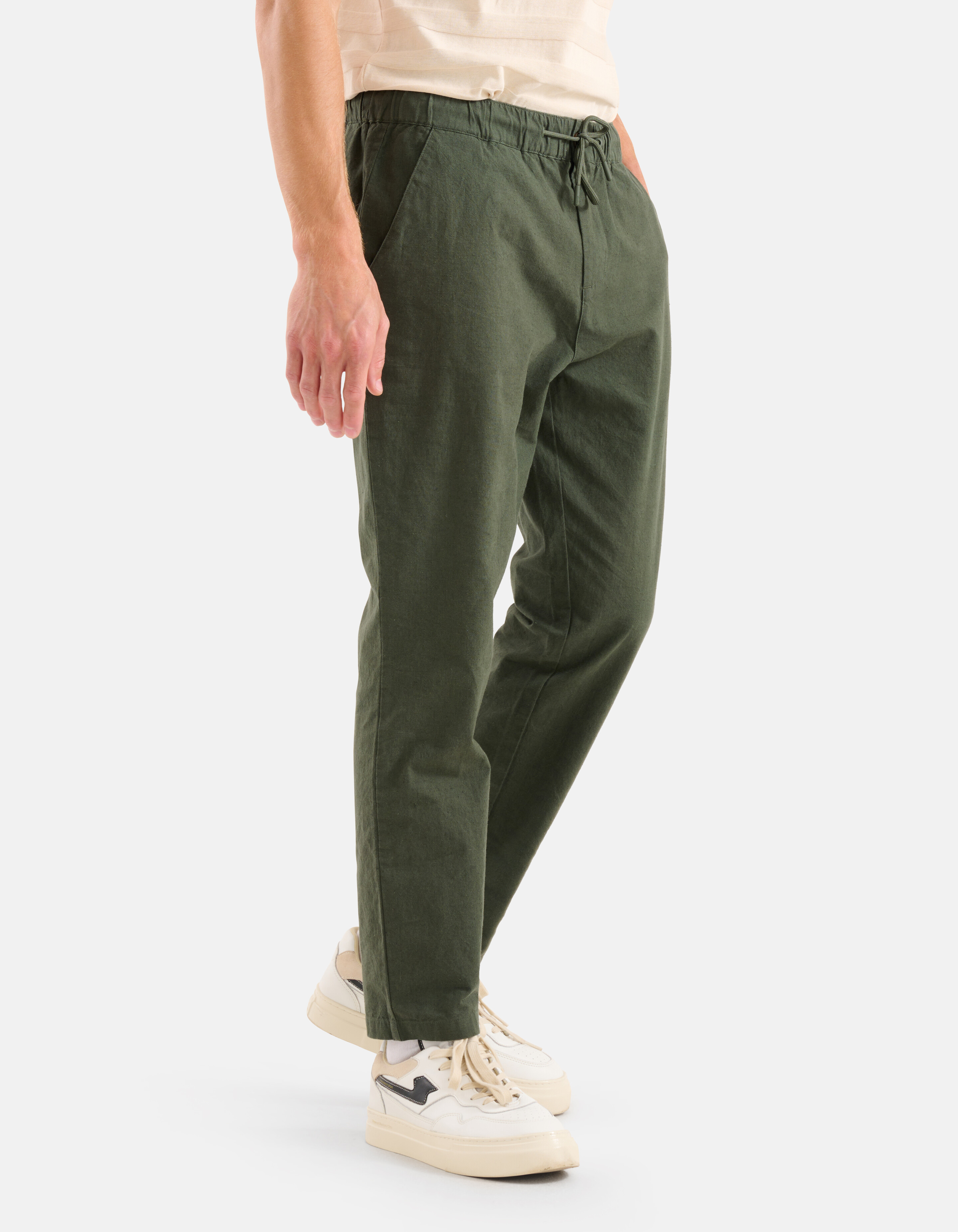 Linnen Broek Donkergroen SHOEBY MEN
