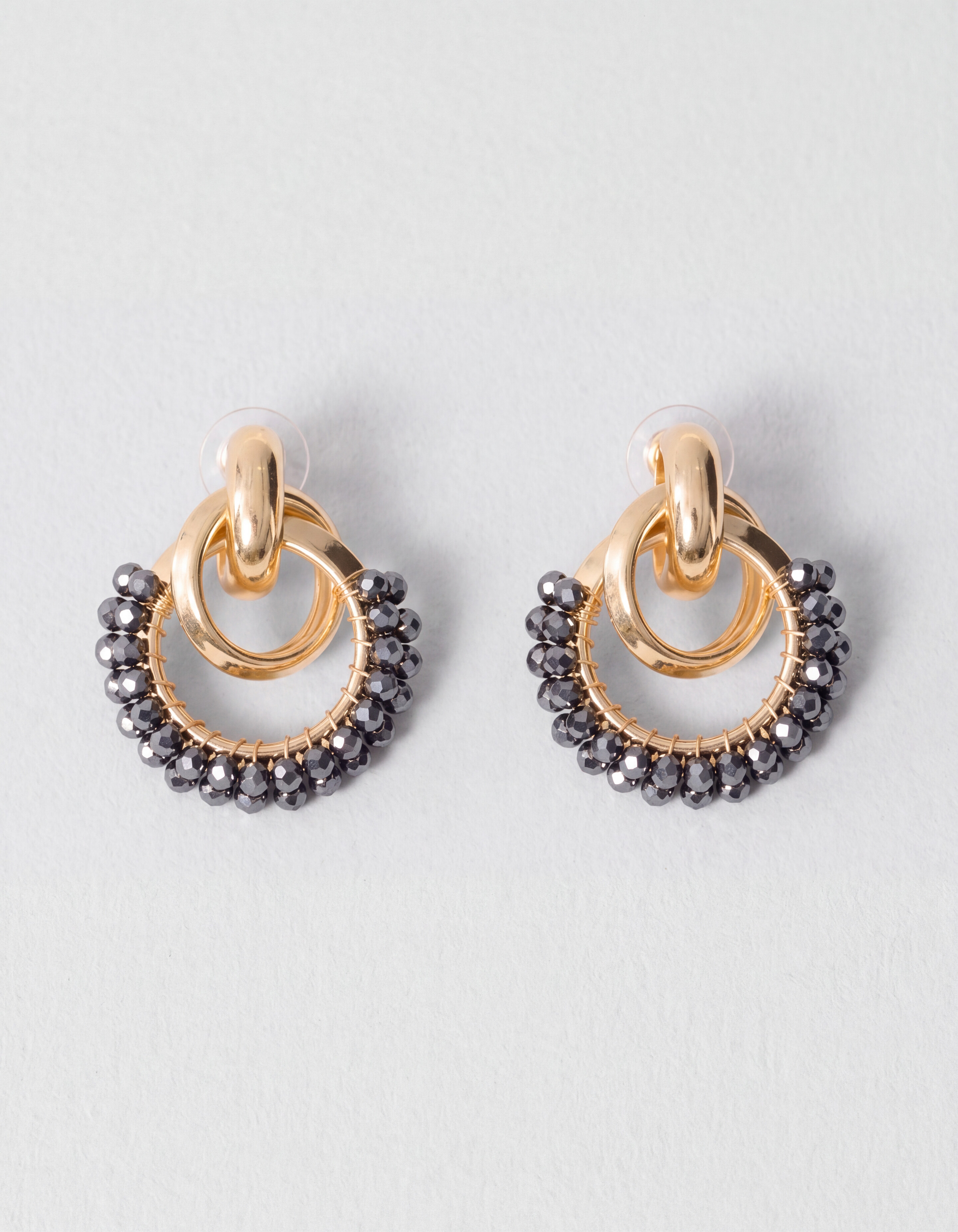 Beaded Oorbellen Goud/Grijs SHOEBY ACCESSOIRES