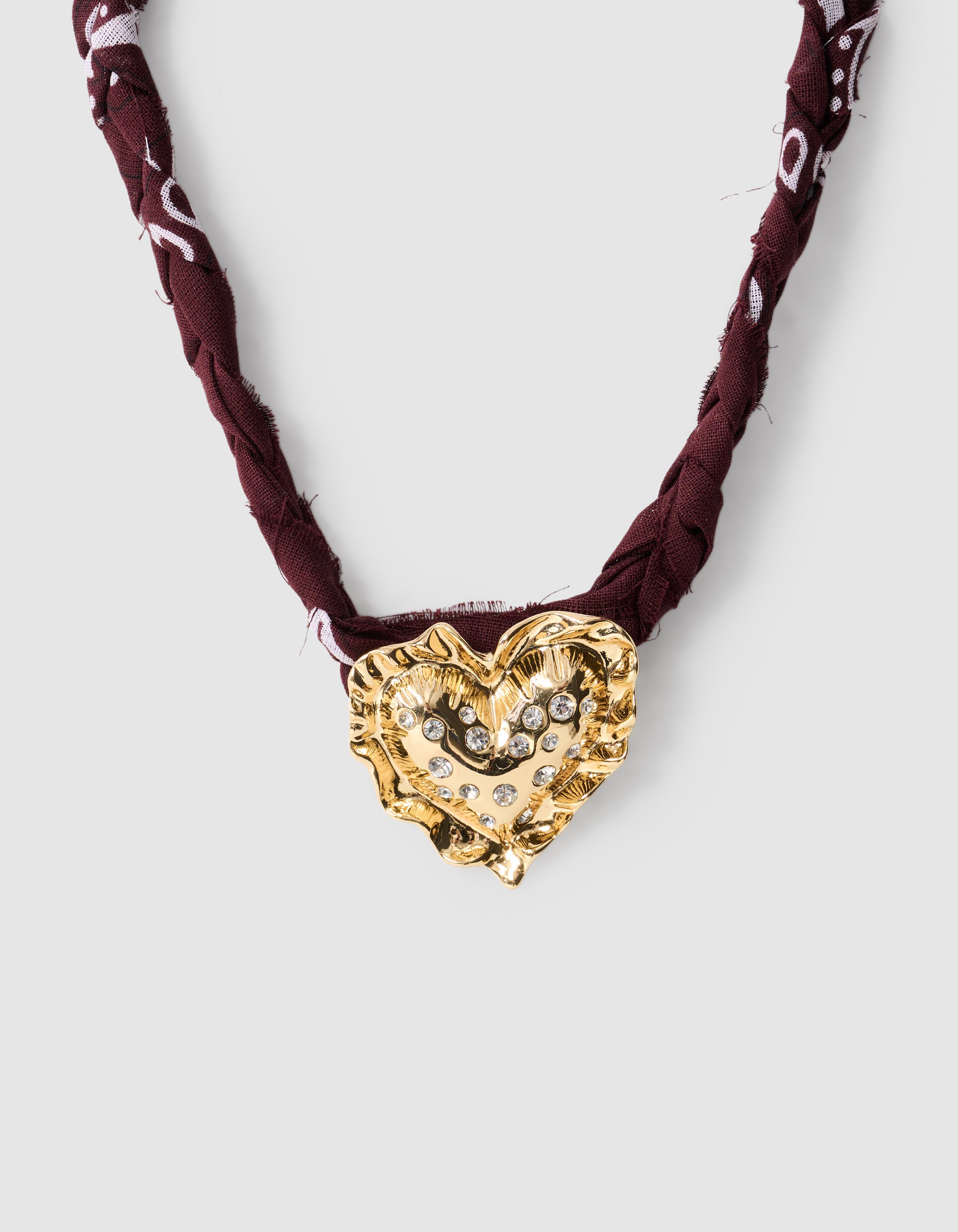 Bandana Puffed Heart Ketting Bruin SHOEBY ACCESSOIRES