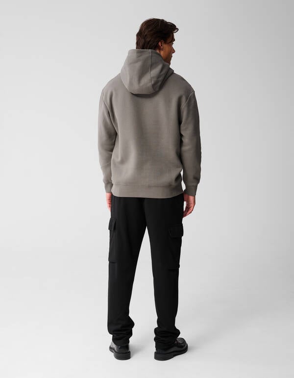 Mixed Sweat Hoodie Donkergroen SHOEBY MEN