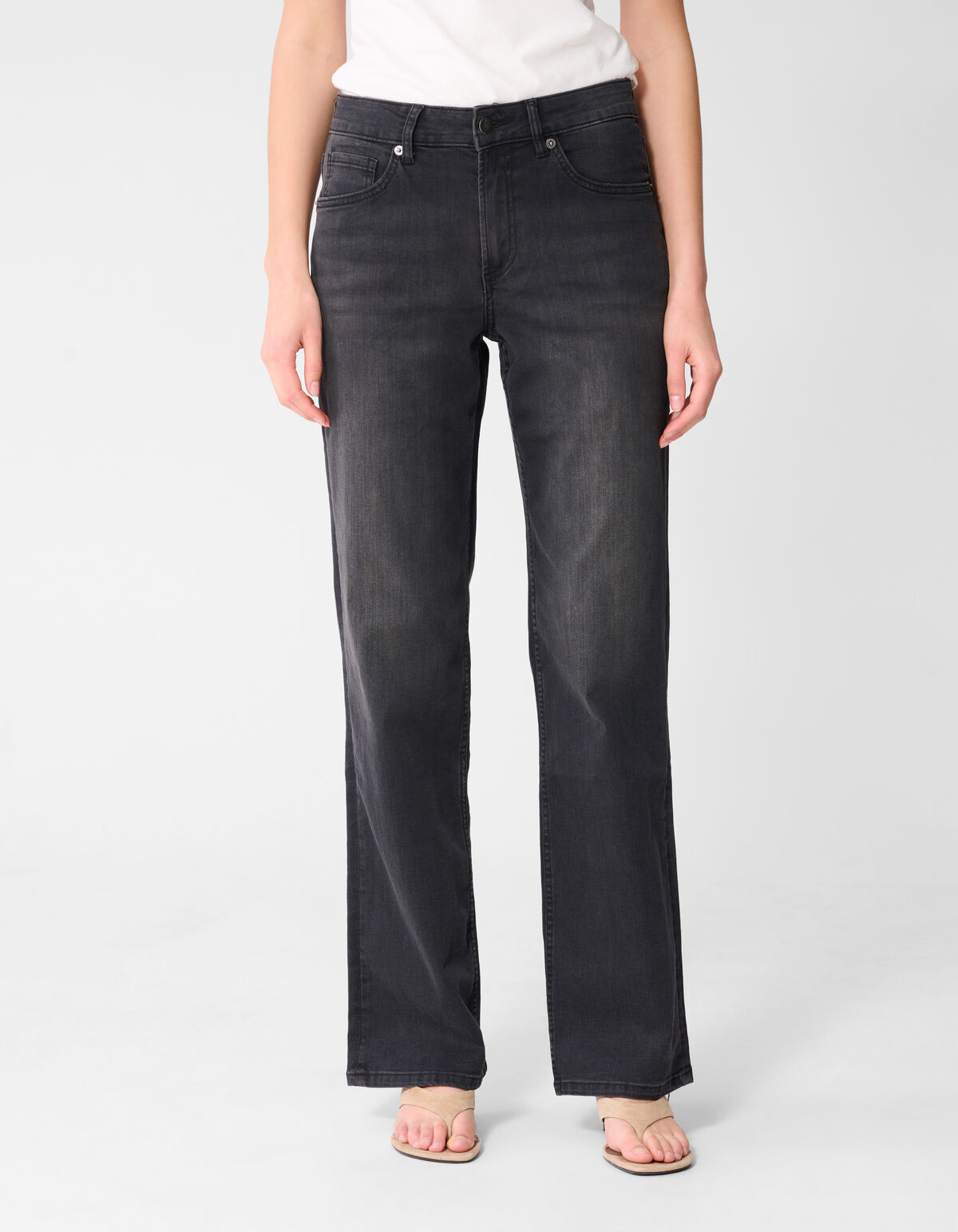 Straight Fit Jeans Donkergrijs SHOEBY WOMEN