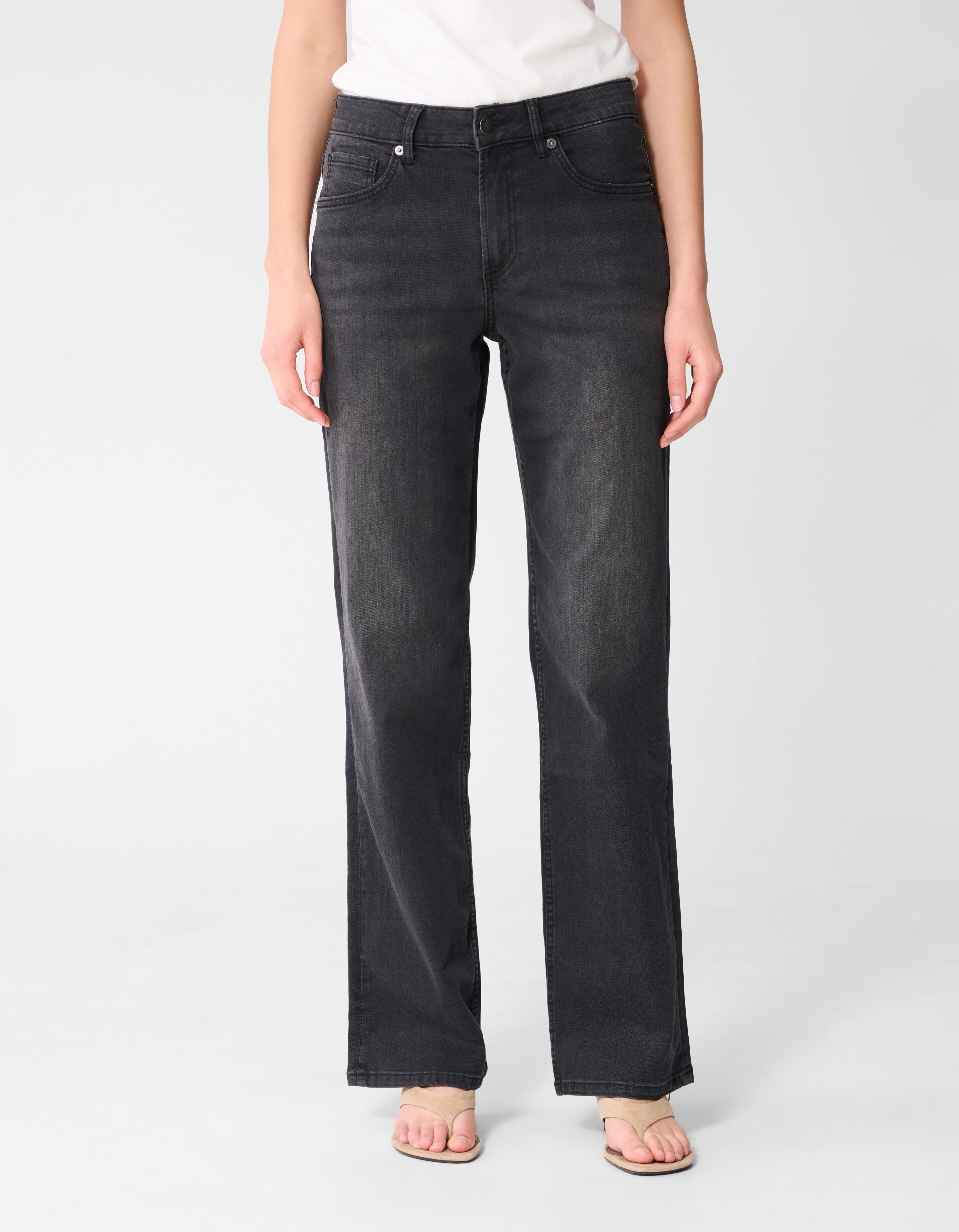 Straight Fit Jeans Donkergrijs SHOEBY WOMEN