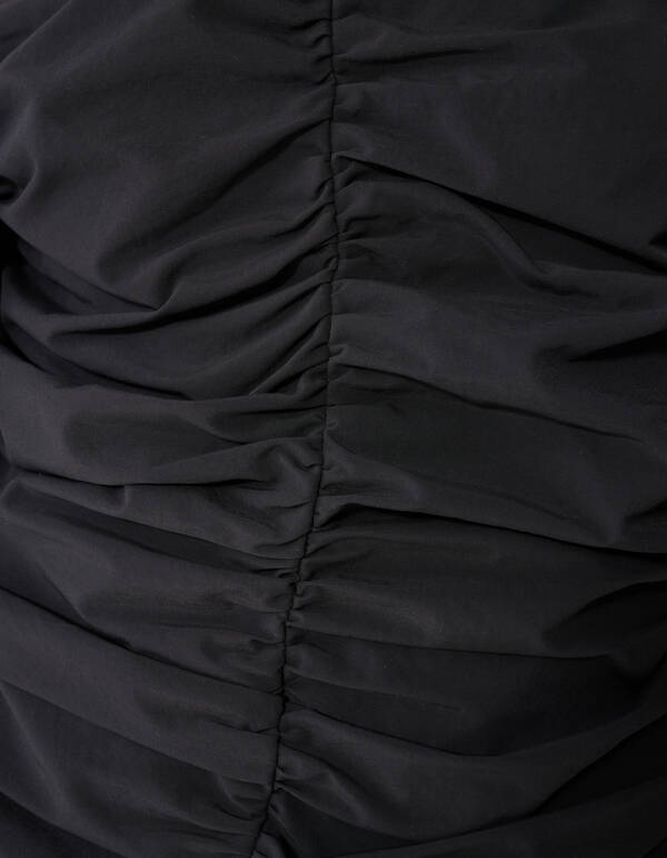 Geplooide Off Shoulder Top Zwart By Fred SHOEBY WOMEN