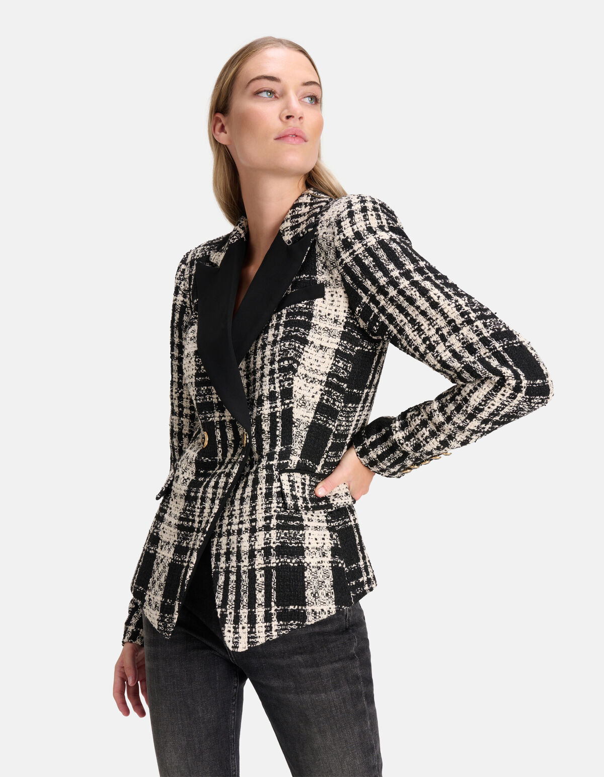 Geruiten Tweed Power Blazer By Fred SHOEBY WOMEN