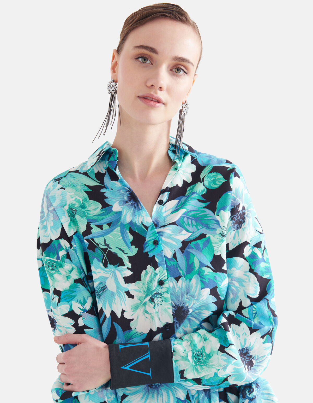 Bloemenprint Blouse Blauw SHOEBY WOMEN