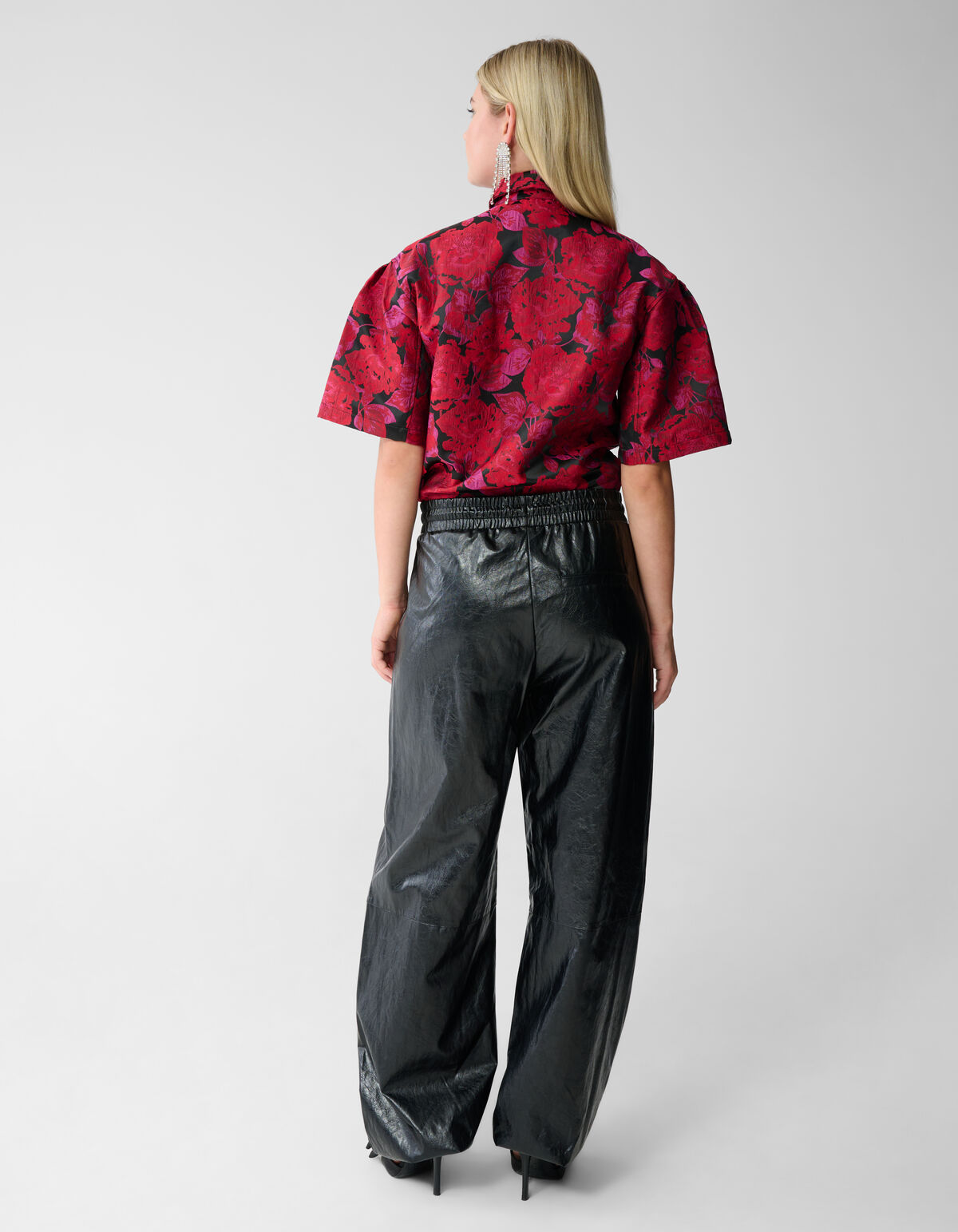 Vegan Leren Barrel Fit Broek Zwart SHOEBY WOMEN