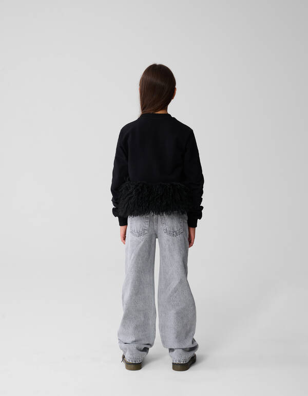 Feather Sweater Zwart SHOEBY GIRLS