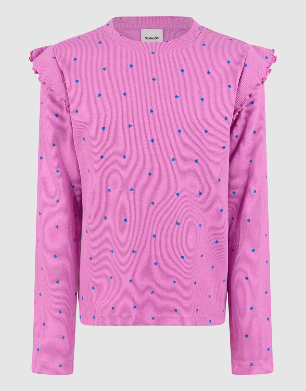 Heart Ruffle Top Roze SHOEBY GIRLS