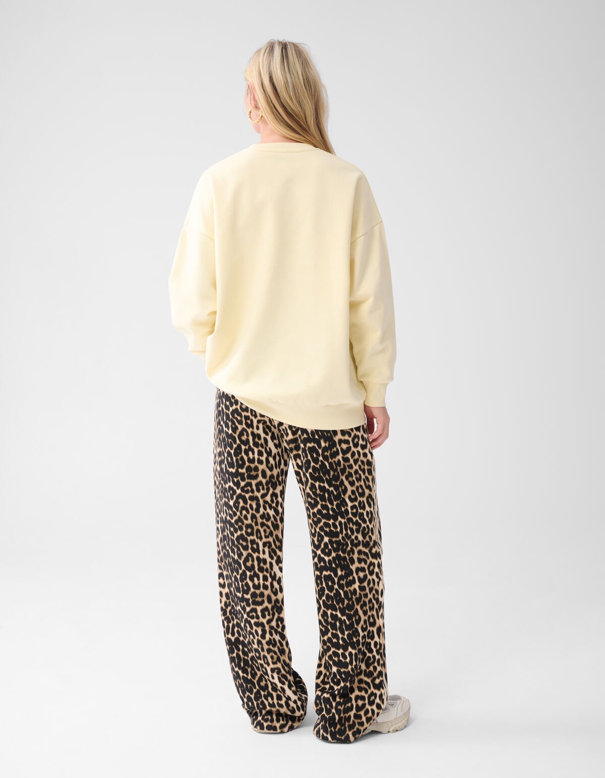 Leopard Sporty Wide Leg Broek Bruin SHOEBY WOMEN