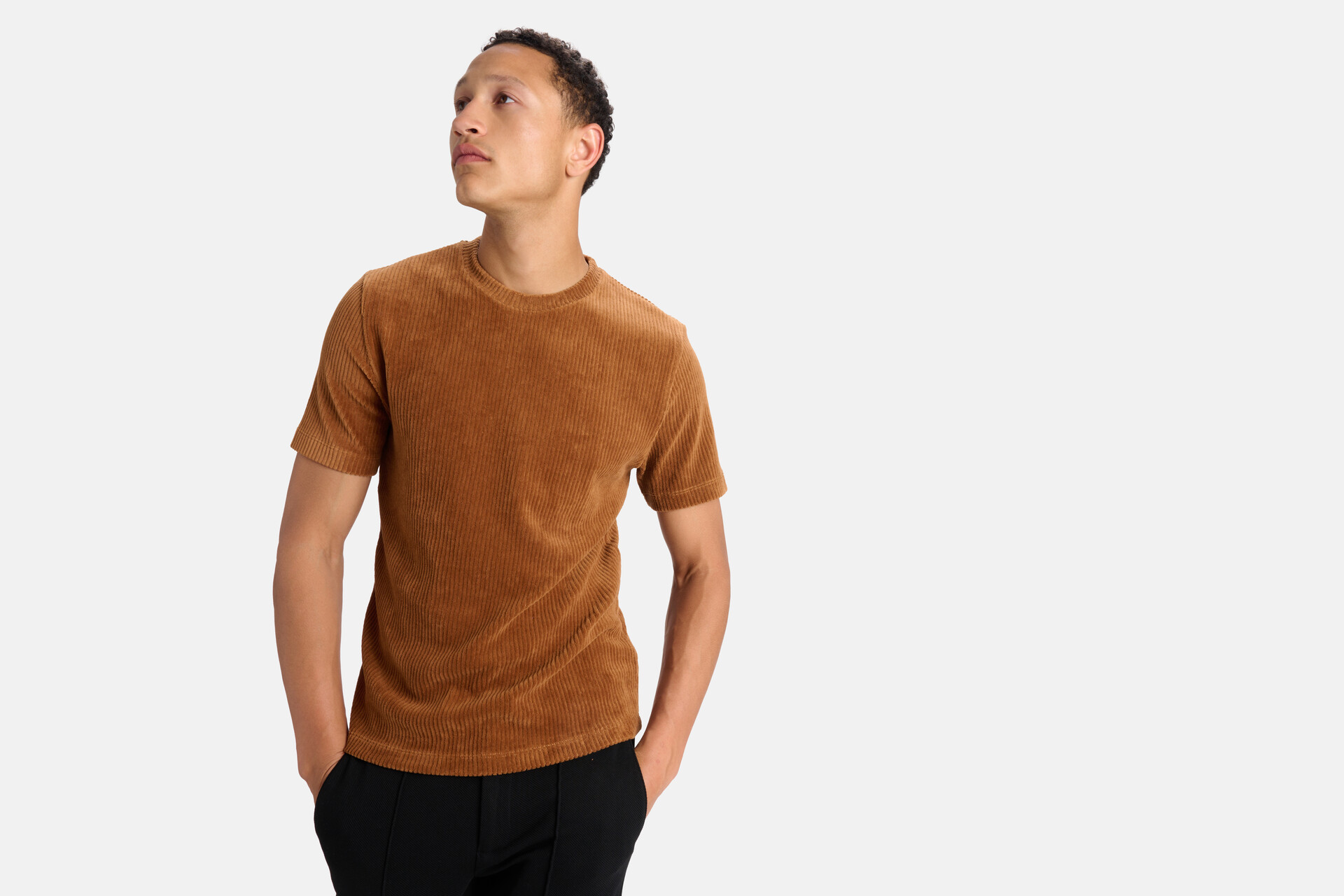 Velvet Rib T-shirt Bruin SHOEBY MEN