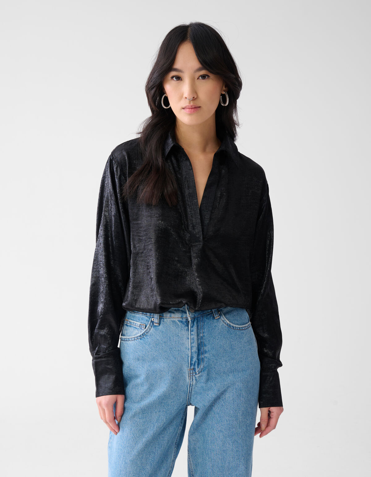 Glitter Blouse Zwart SHOEBY WOMEN