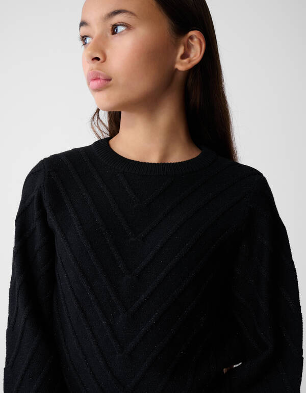 Glitter Gebreide Trui Zwart SHOEBY GIRLS