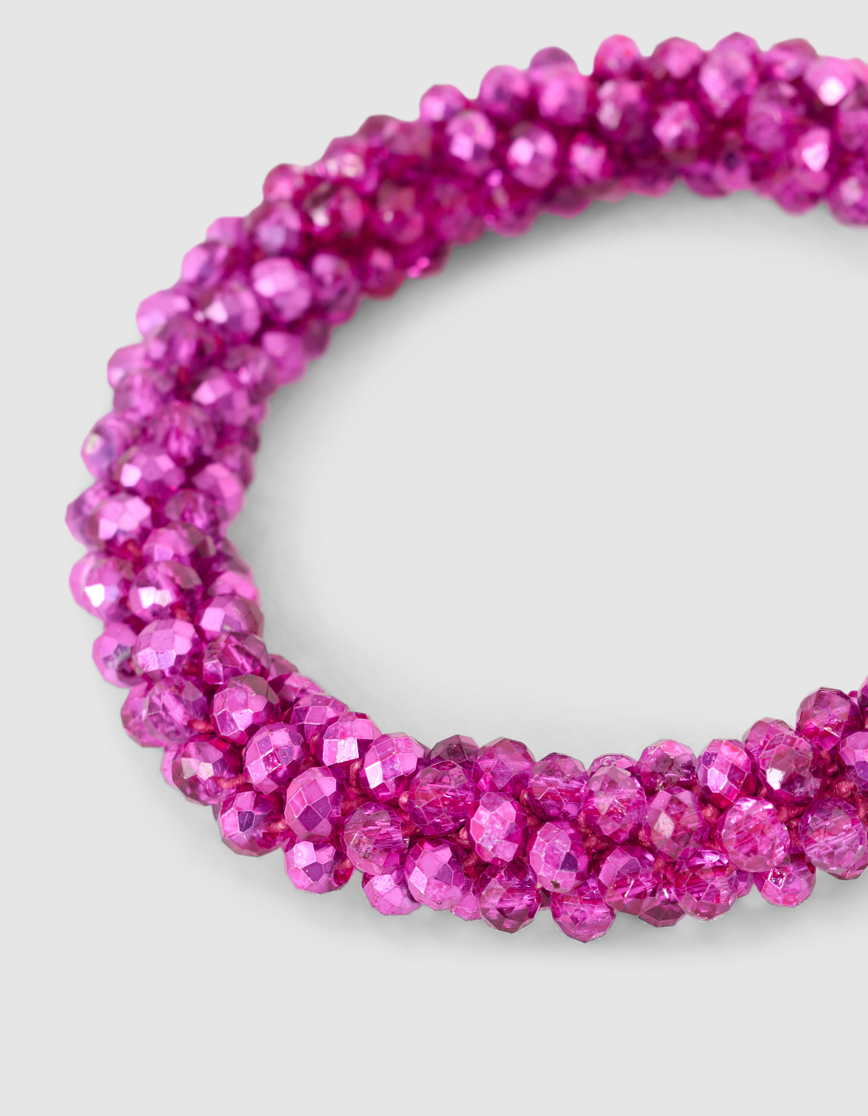 Beaded Haarelastiek Donkerroze SHOEBY ACCESSOIRES