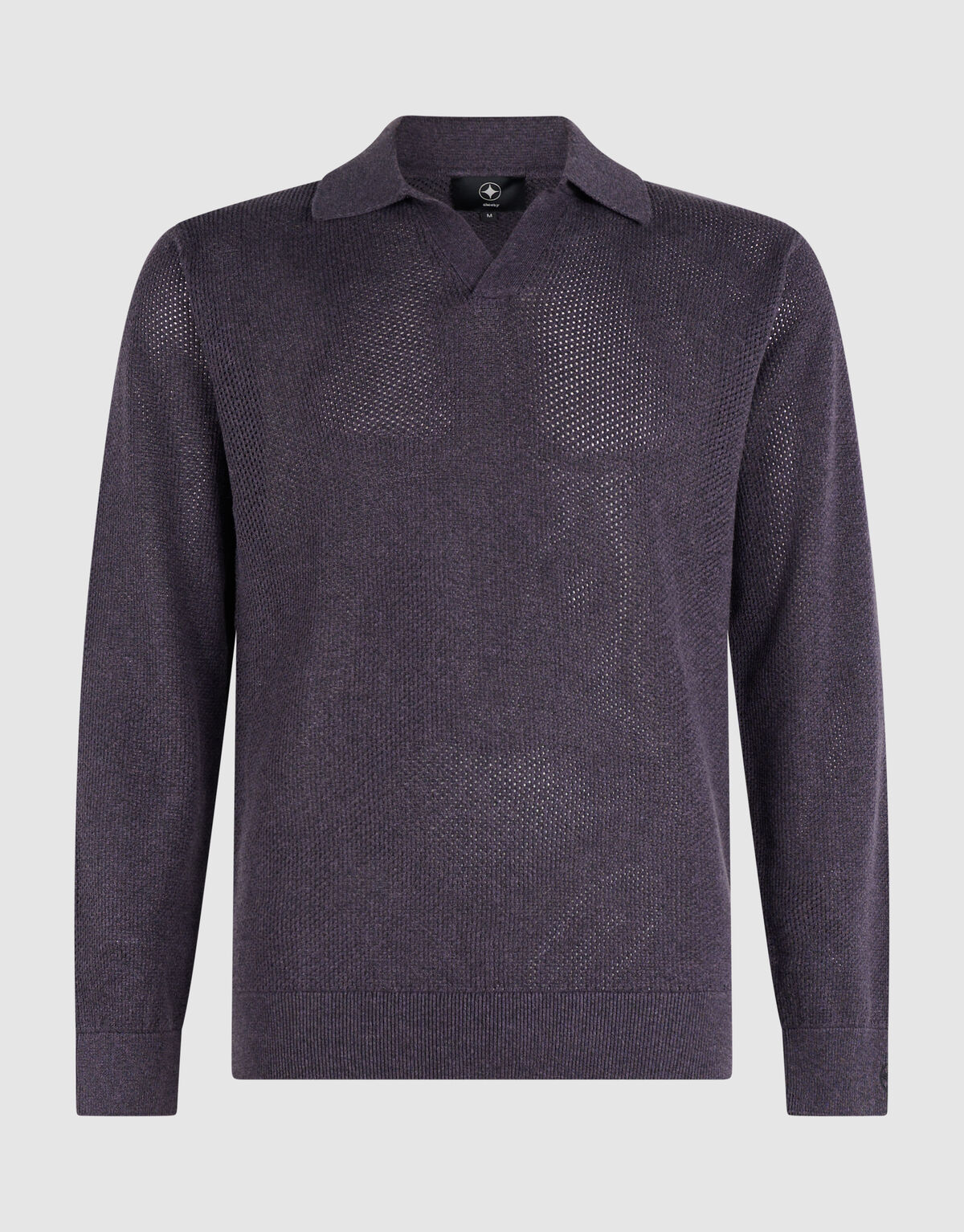 Longsleeve Knit Polo Donkerpaars SHOEBY MEN