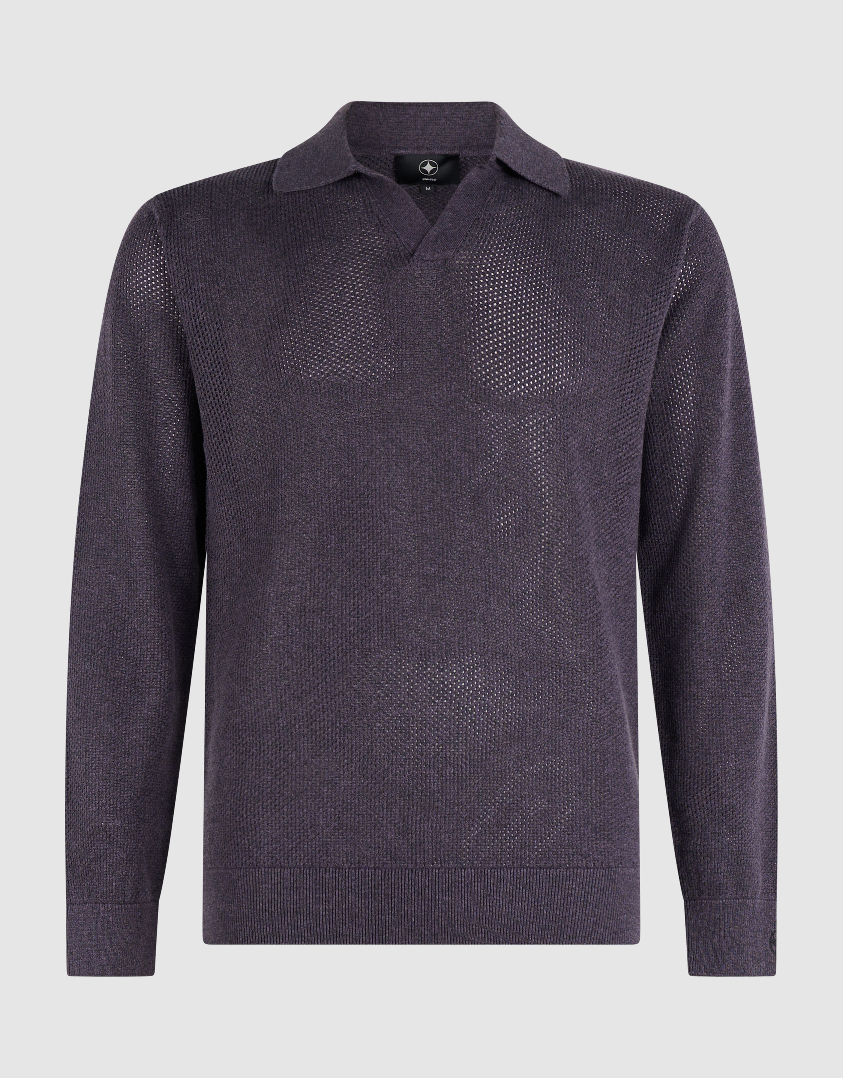 Longsleeve Knit Polo Donkerpaars SHOEBY MEN