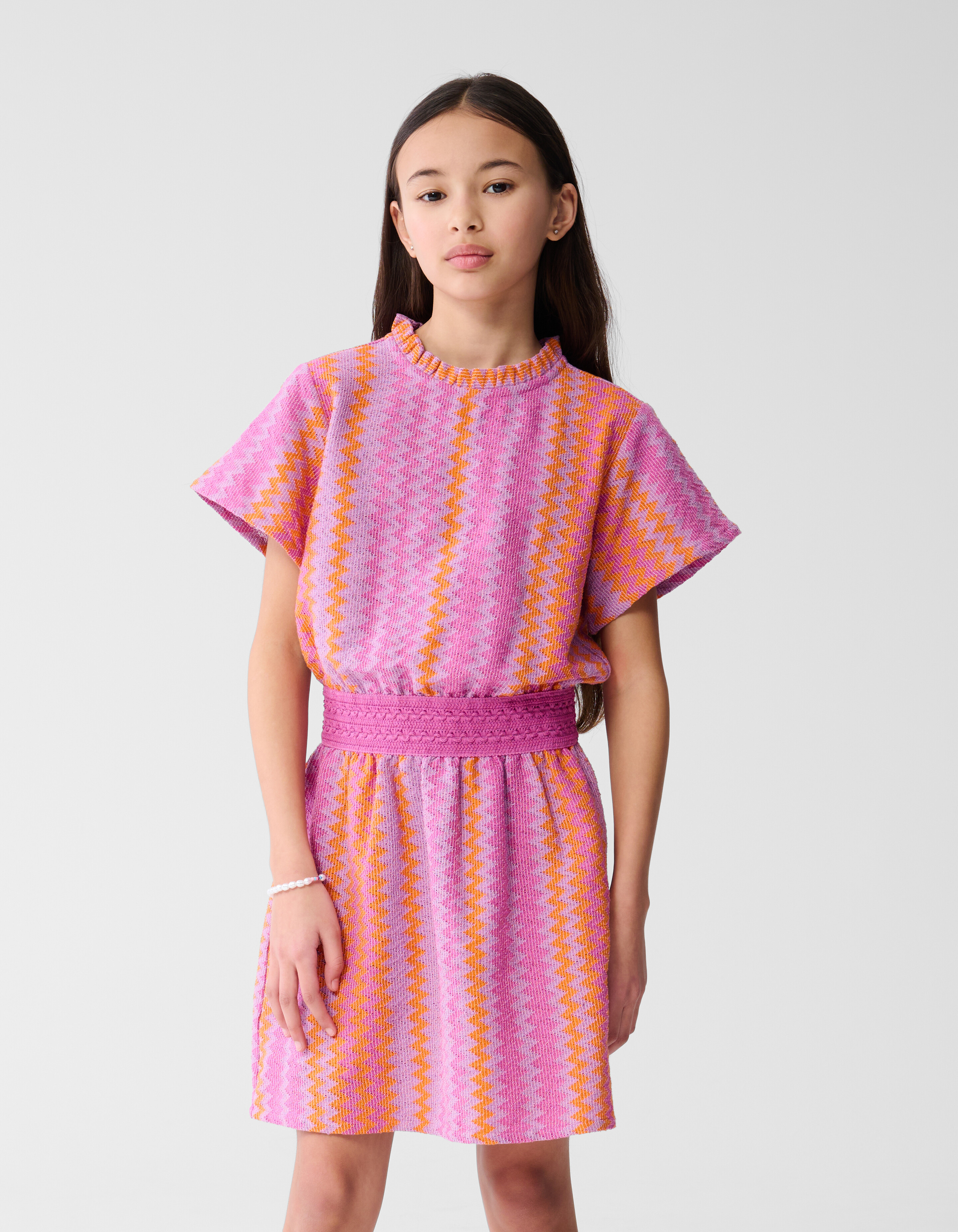 Zigzag Crochet Jurk Lichtpaars SHOEBY GIRLS