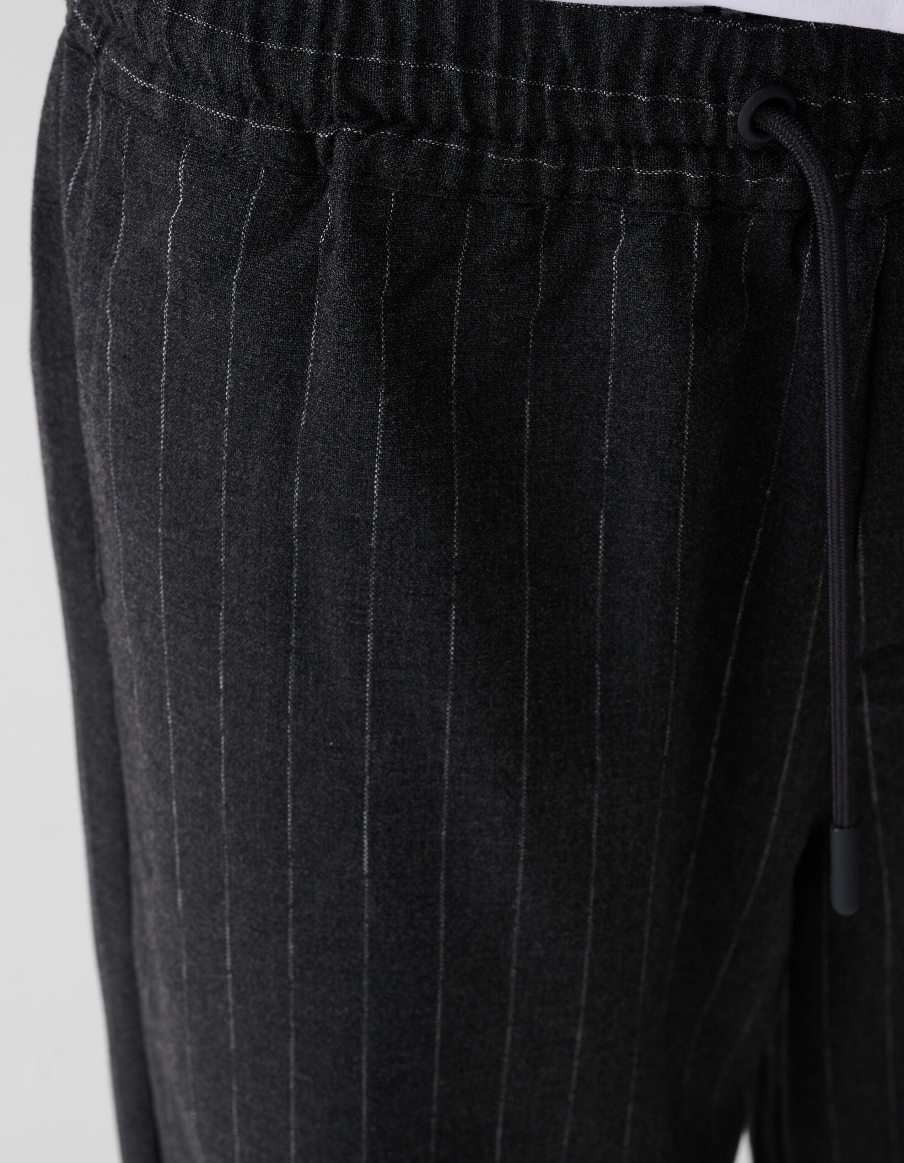 Pinstripe Wide Leg Broek Donkergrijs SHOEBY BOYS