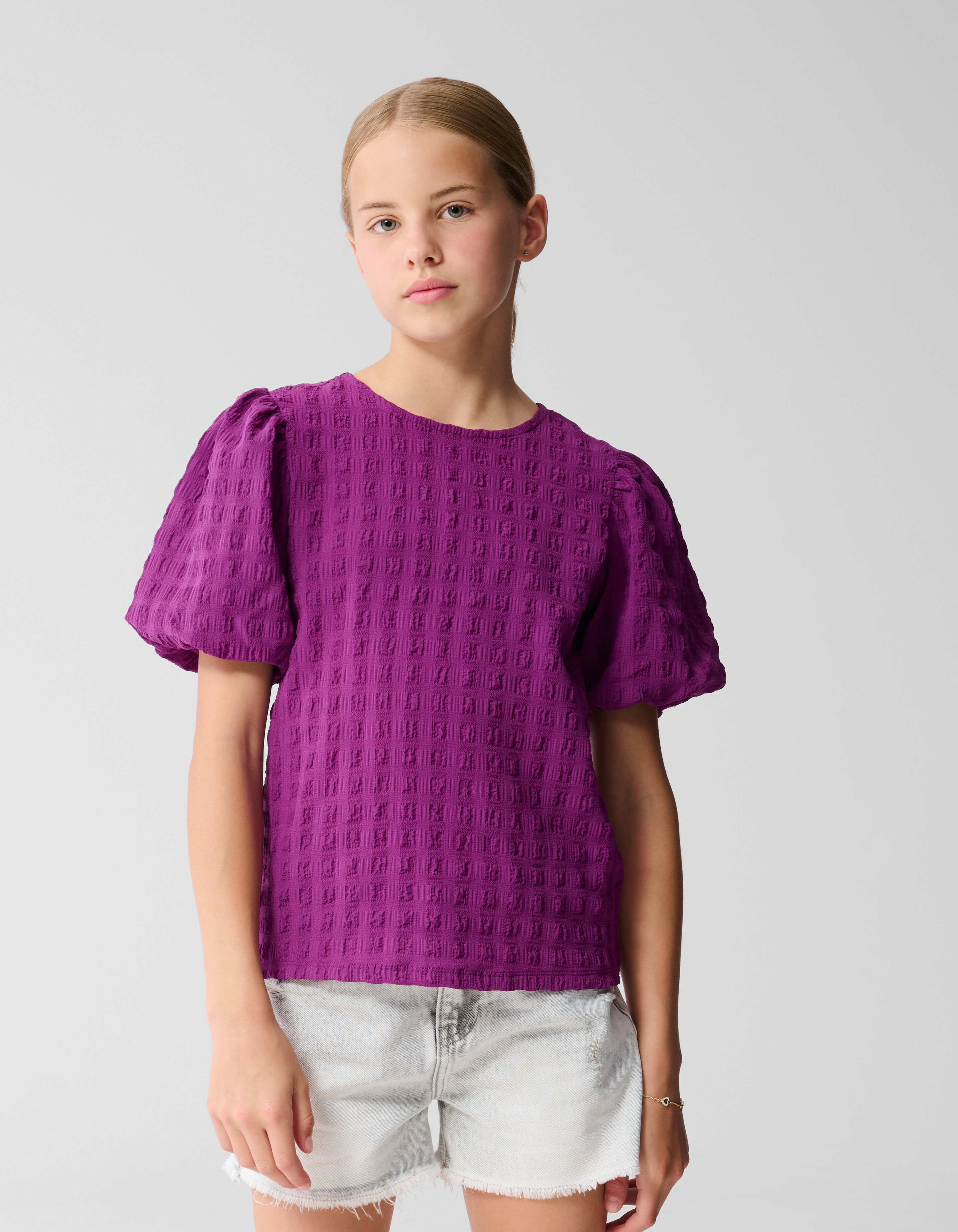 Crinkle Bow Top Paars SHOEBY GIRLS