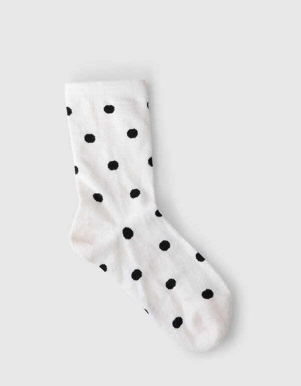 Polkadot Sokken Wit/Zwart SHOEBY ACCESSOIRES