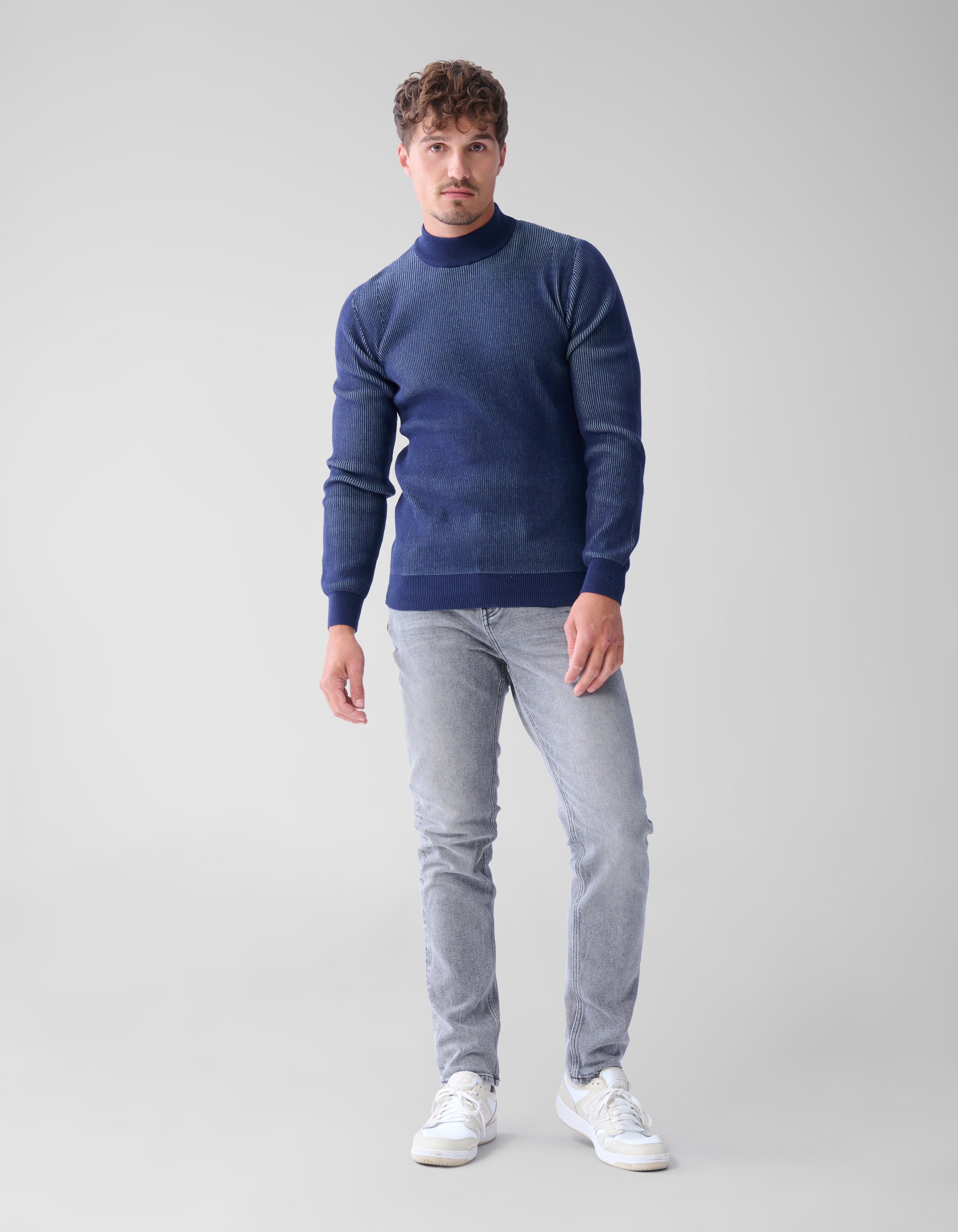 Rib Trui Donkerblauw SHOEBY MEN