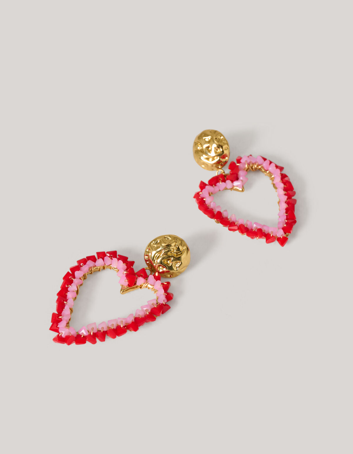 Beaded Heart Oorbellen Rood SHOEBY ACCESSOIRES