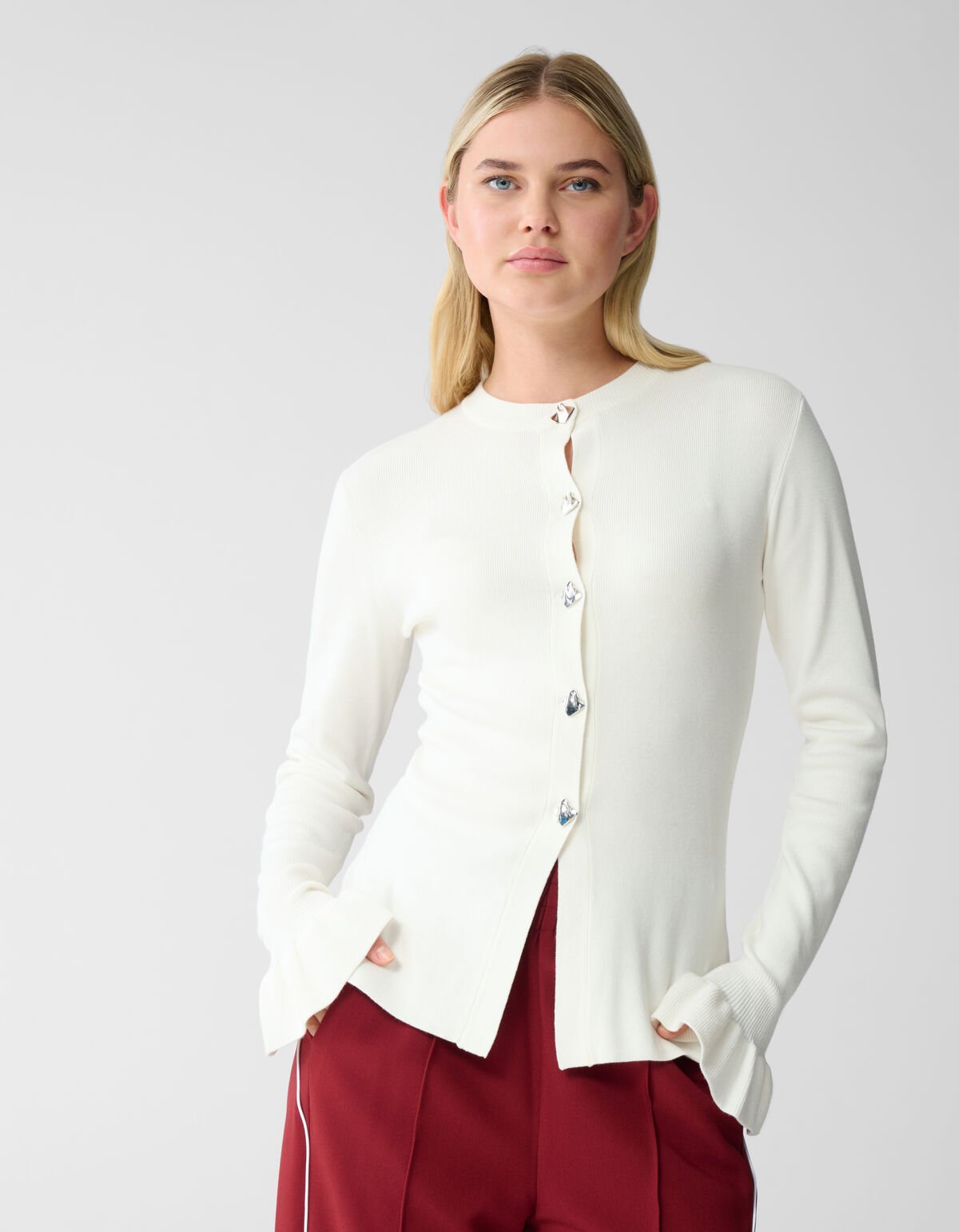 Ruffle mouw Vest Gebroken Wit SHOEBY WOMEN