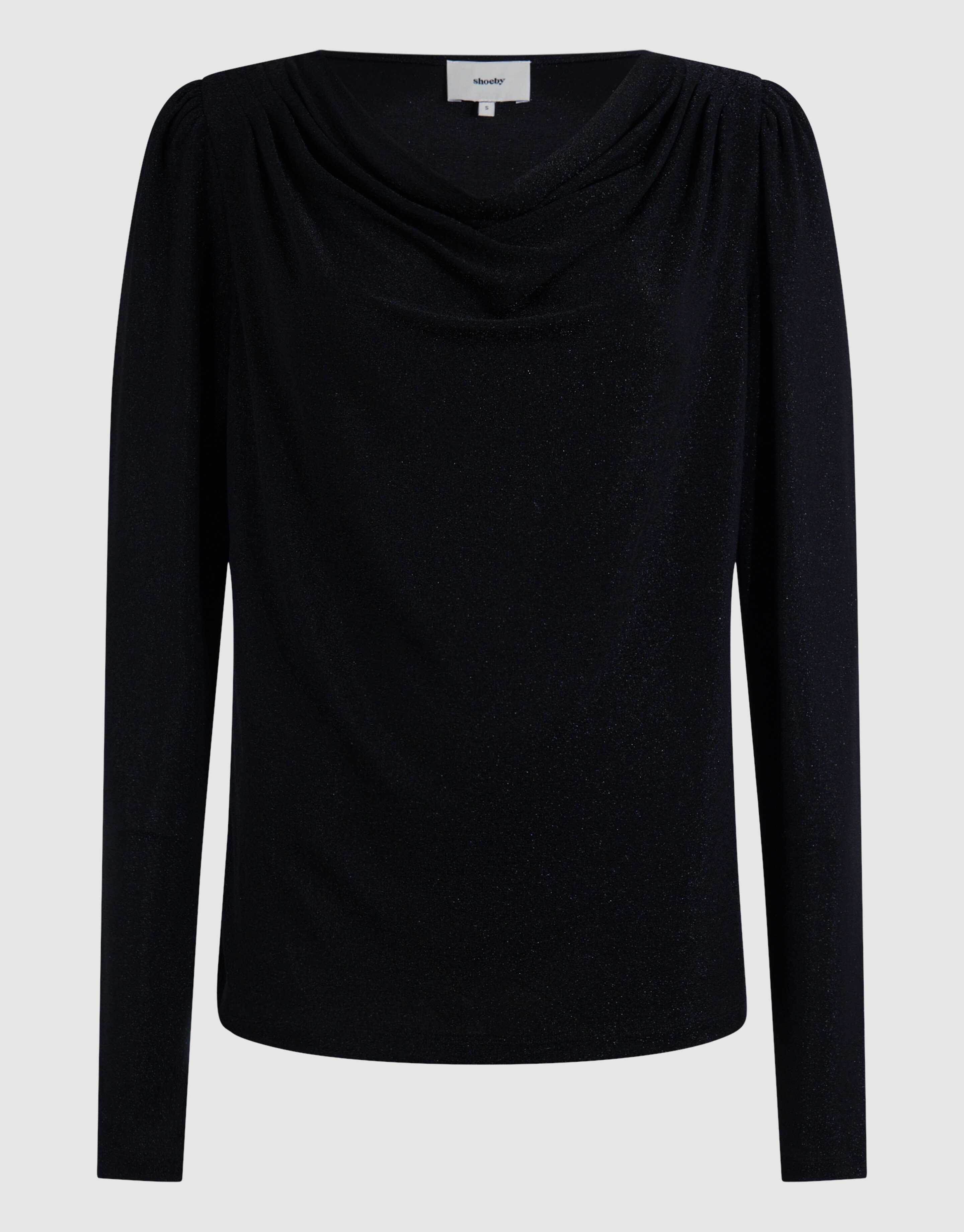 Glitter Drape Top Zwart SHOEBY WOMEN