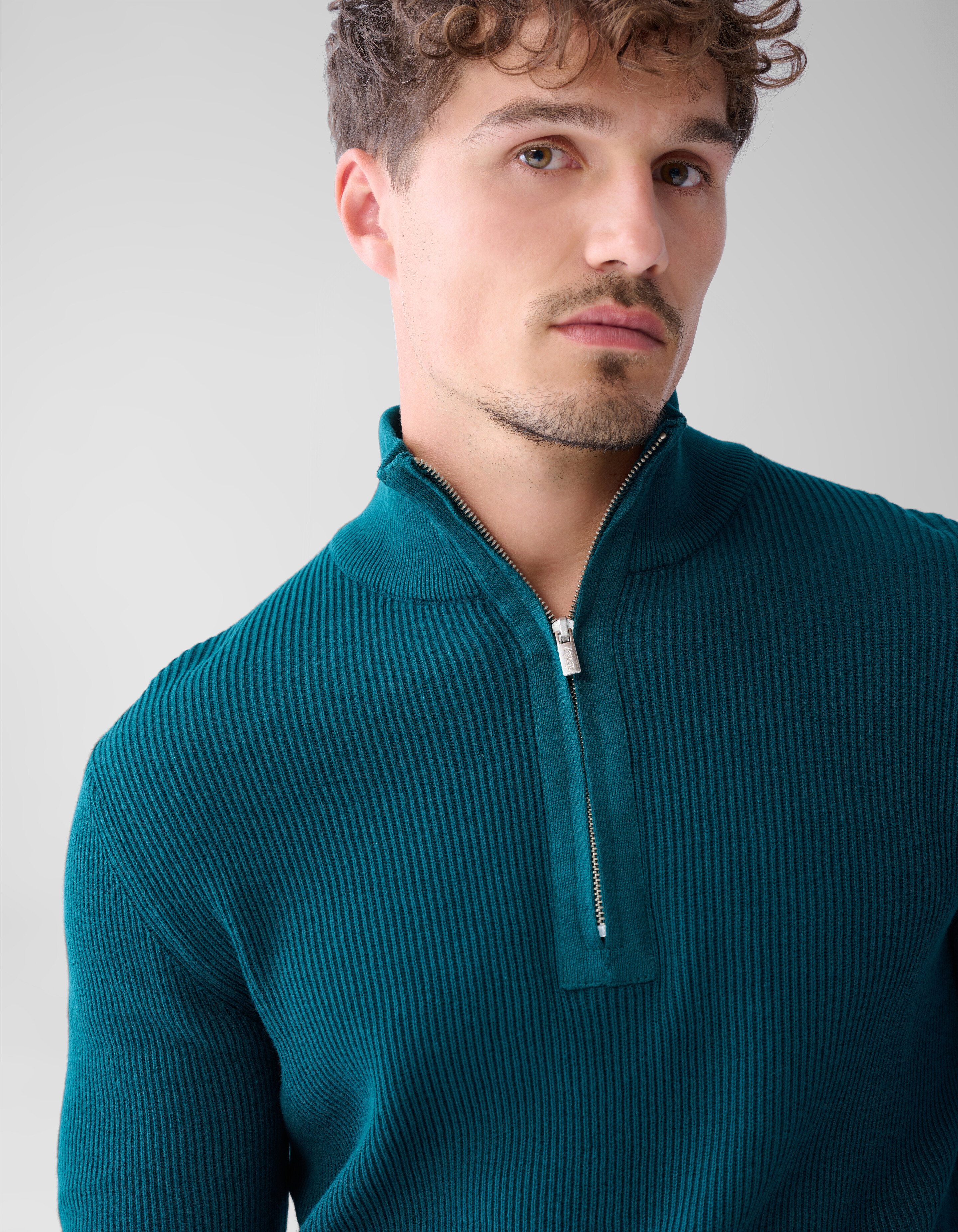 Zipper Trui Donkergroen SHOEBY MEN
