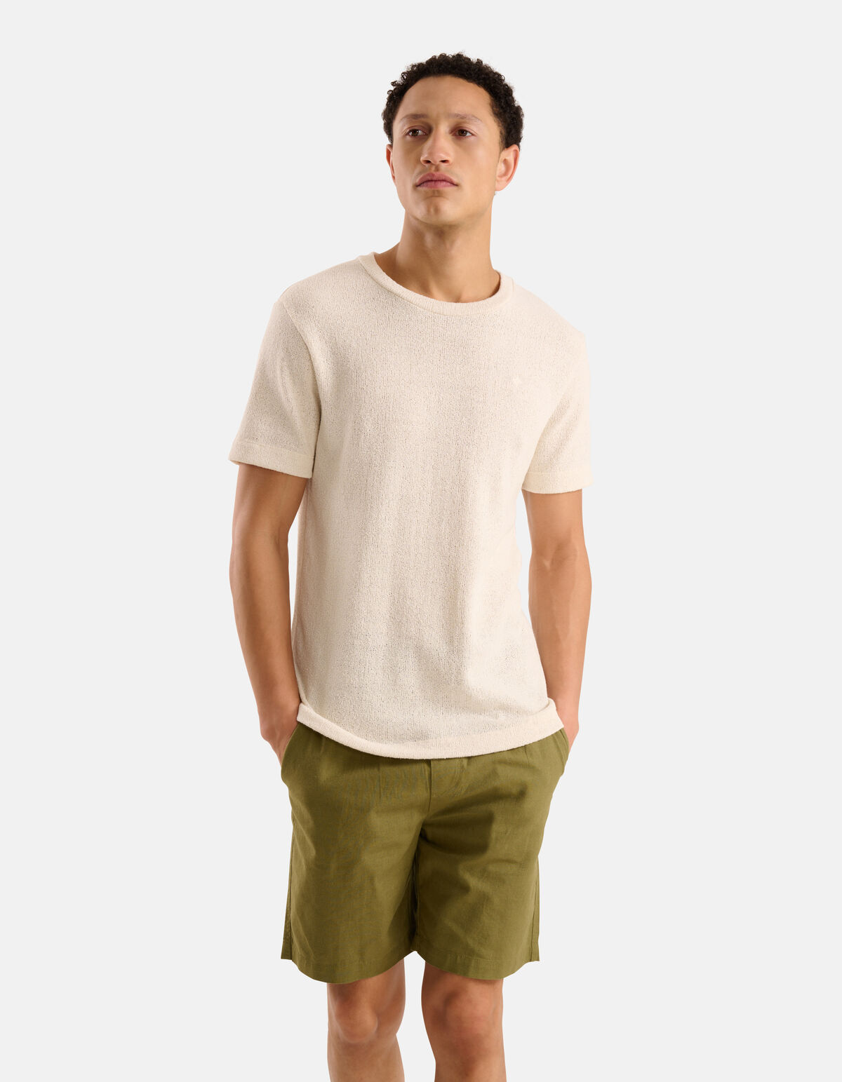 Boucle T-shirt Gebroken Wit SHOEBY MEN