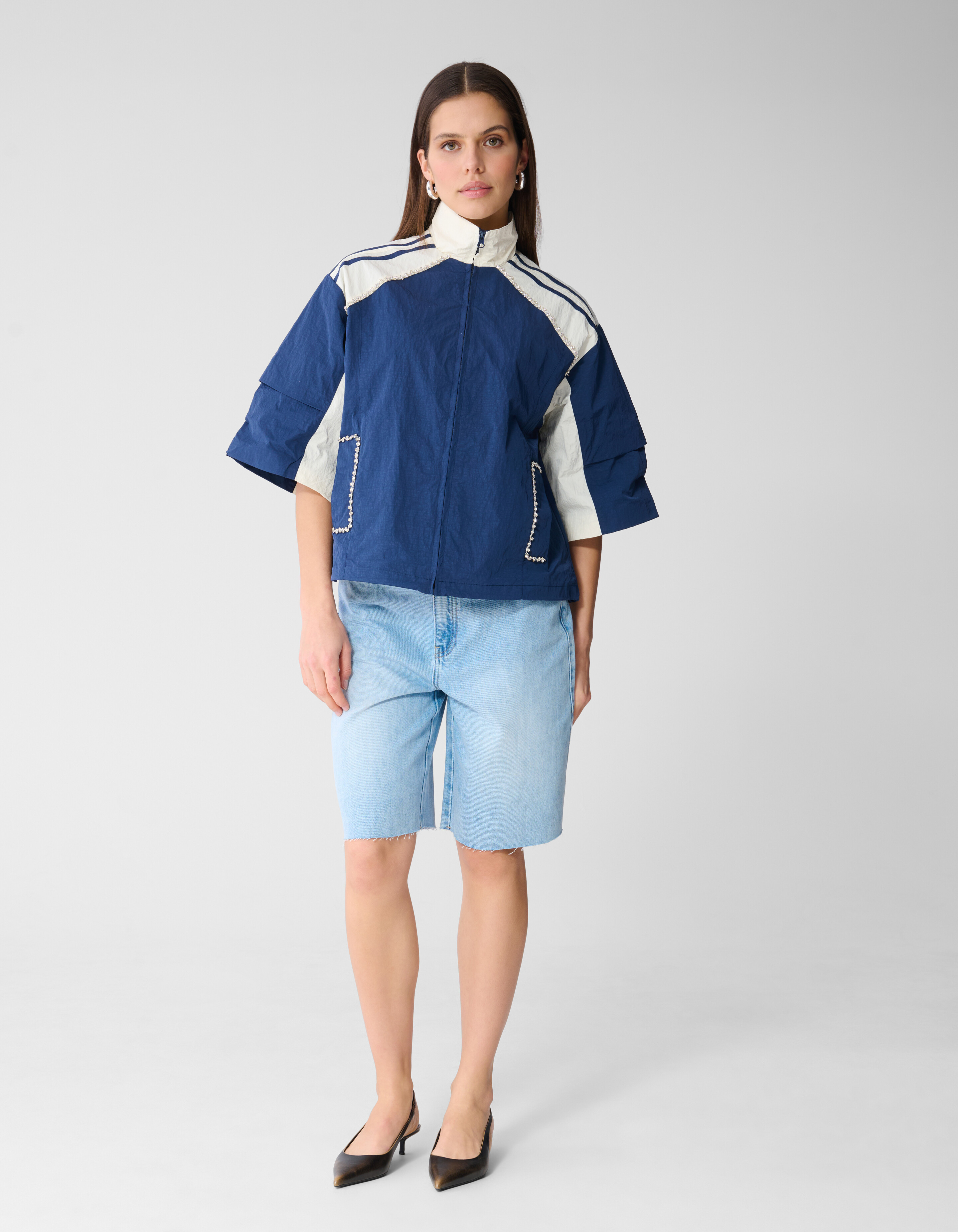 Oversized Sporty Track Jack Donkerblauw SHOEBY WOMEN