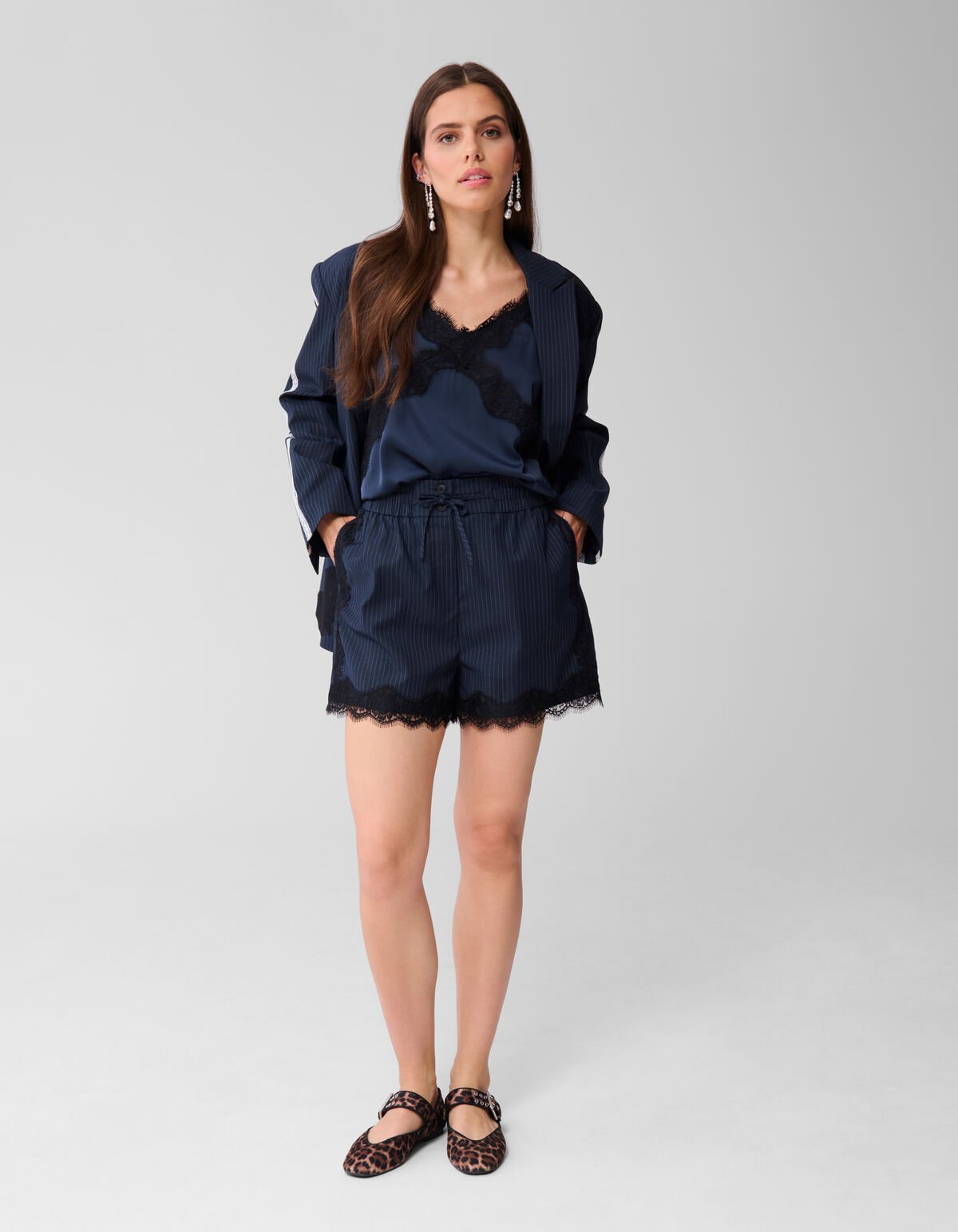 Striped Short Donkerblauw SHOEBY WOMEN