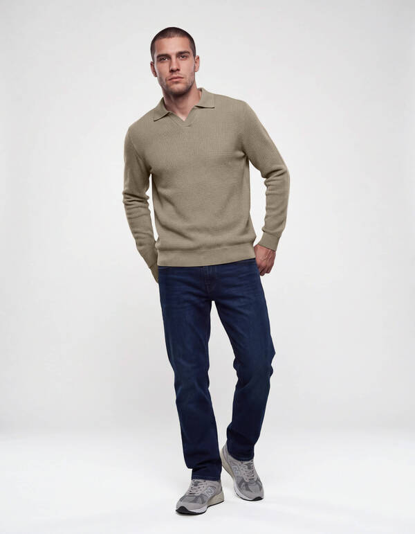 Gebreide Polo Trui Groen SHOEBY MEN