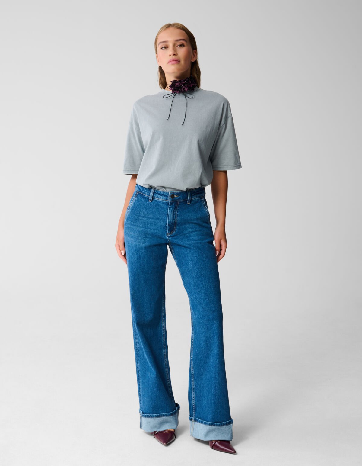 Classic Wide Leg Jeans Donkerblauw SHOEBY WOMEN