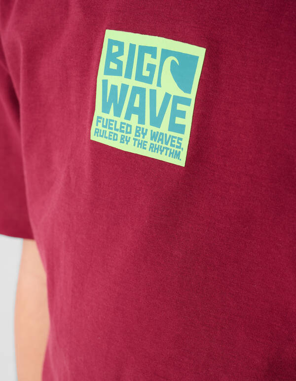 Big Wave Artwork T-shirt Donkerrood SHOEBY BOYS