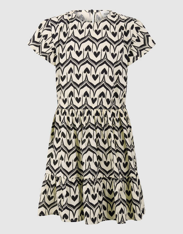 Heart Print Mini Jurk Zwart SHOEBY GIRLS
