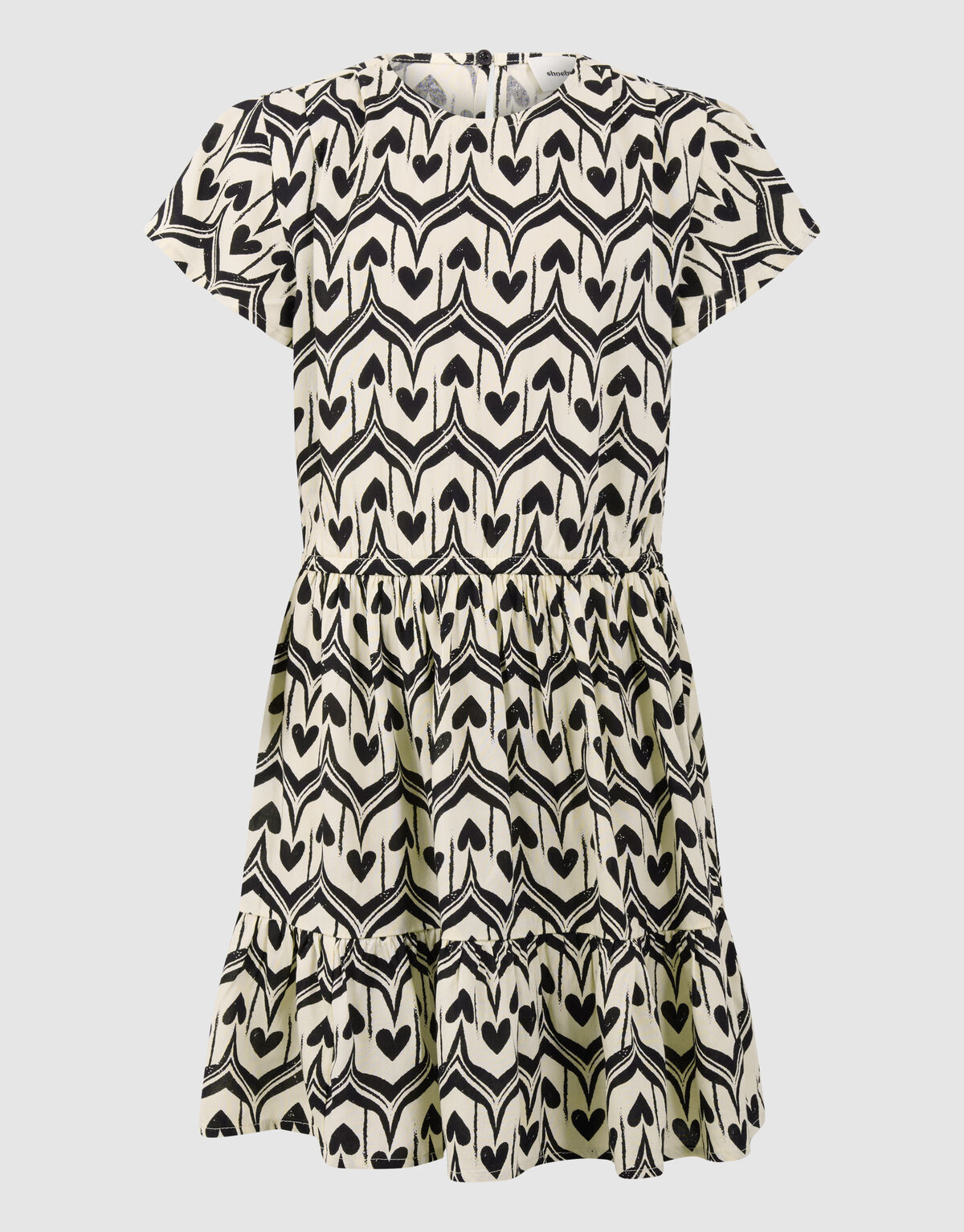 Heart Print Mini Jurk Zwart SHOEBY GIRLS