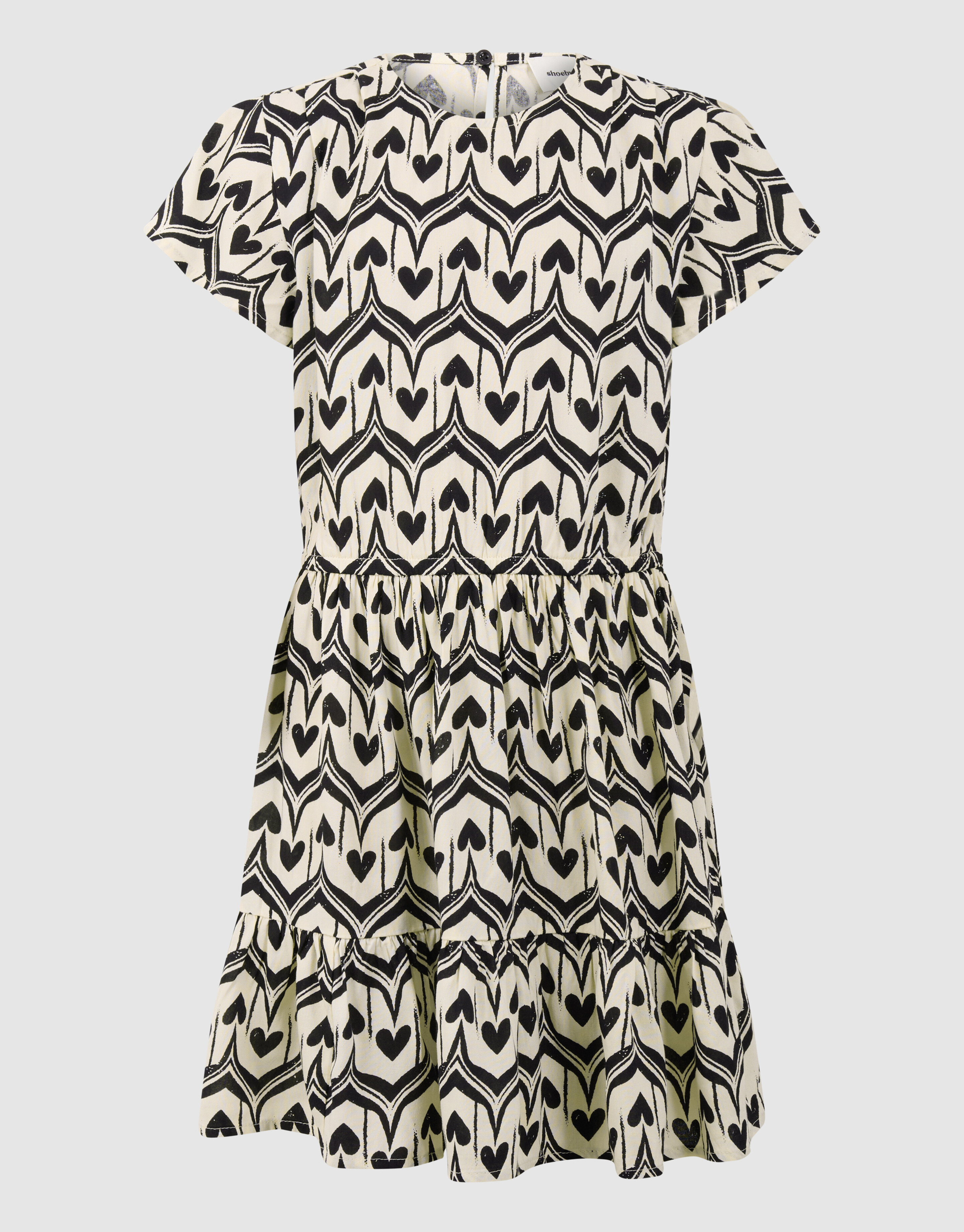 Heart Print Mini Jurk Zwart SHOEBY GIRLS