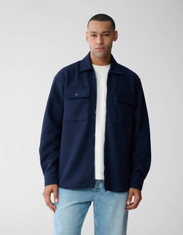 Soft Zip Overshirt Donkerblauw SHOEBY MEN